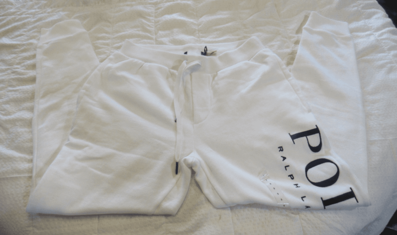 Polo Ralph Lauren Men's Small White Logo Embroidered Jogger Pants Z37K - Thumbnail 2