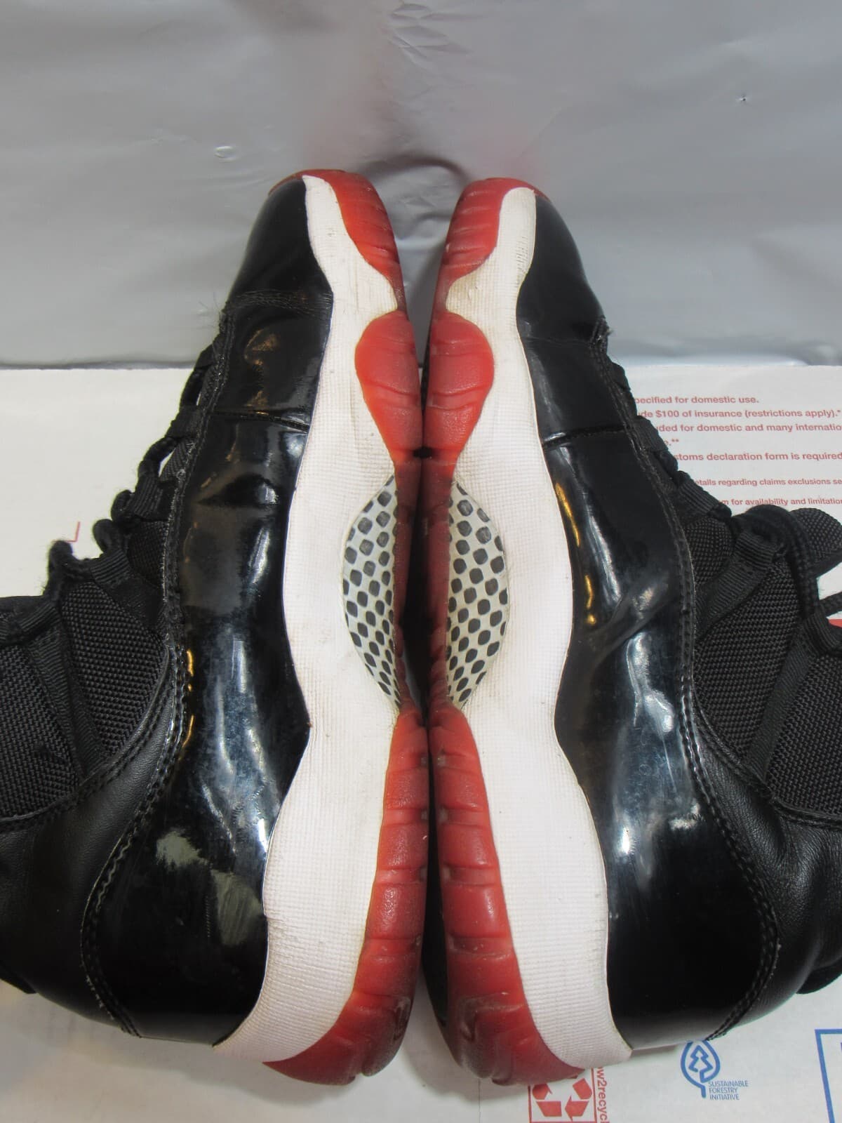 Jordan 11 Retro High Bred 2019 Size 8.5 378037-061 Black Red White (L32J) - Thumbnail 11