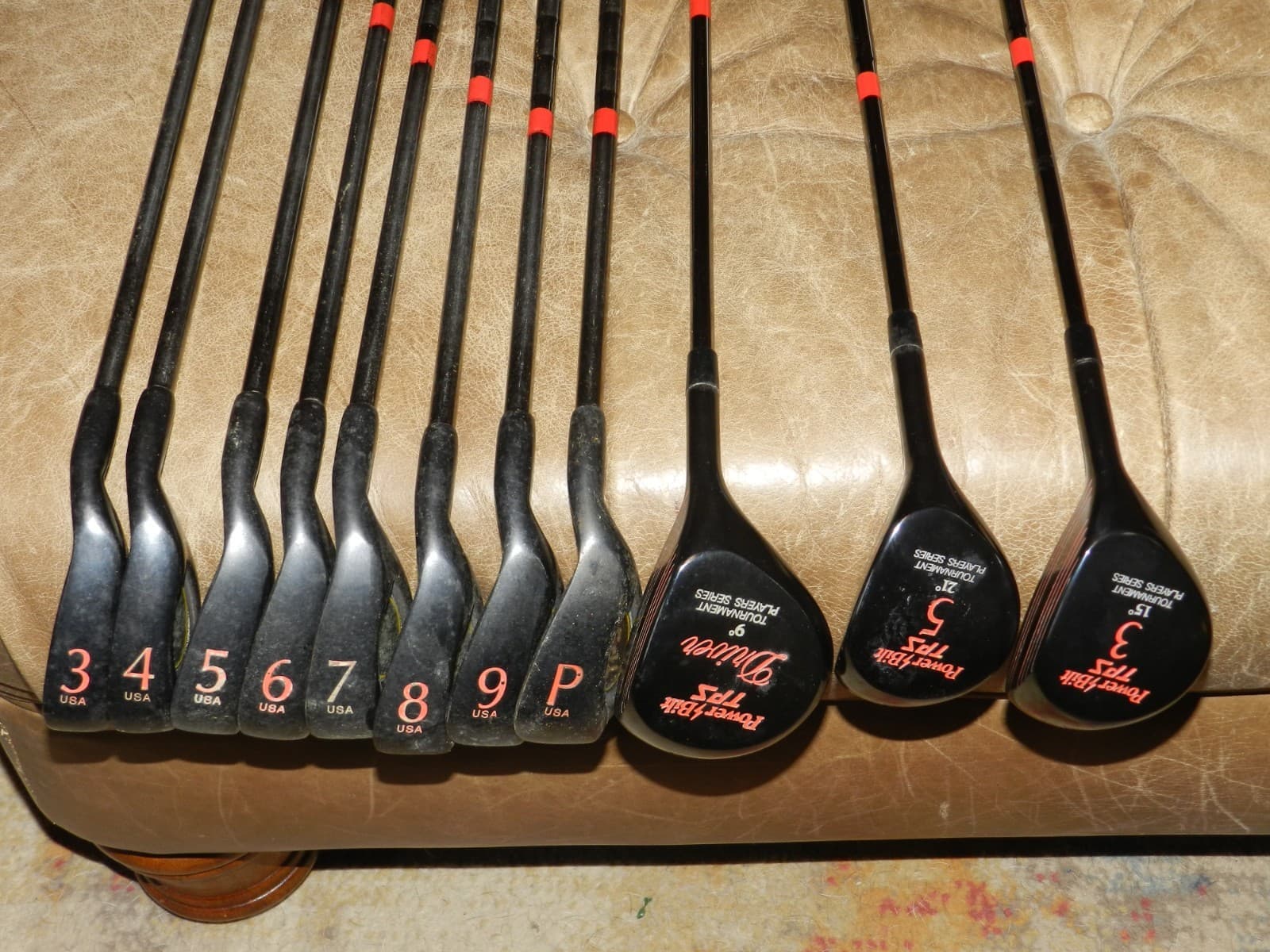 11 PC PowerBilt TPS RH Golf Club Set Melonite Factory Steel Irons/Drivers D75K - Thumbnail 2