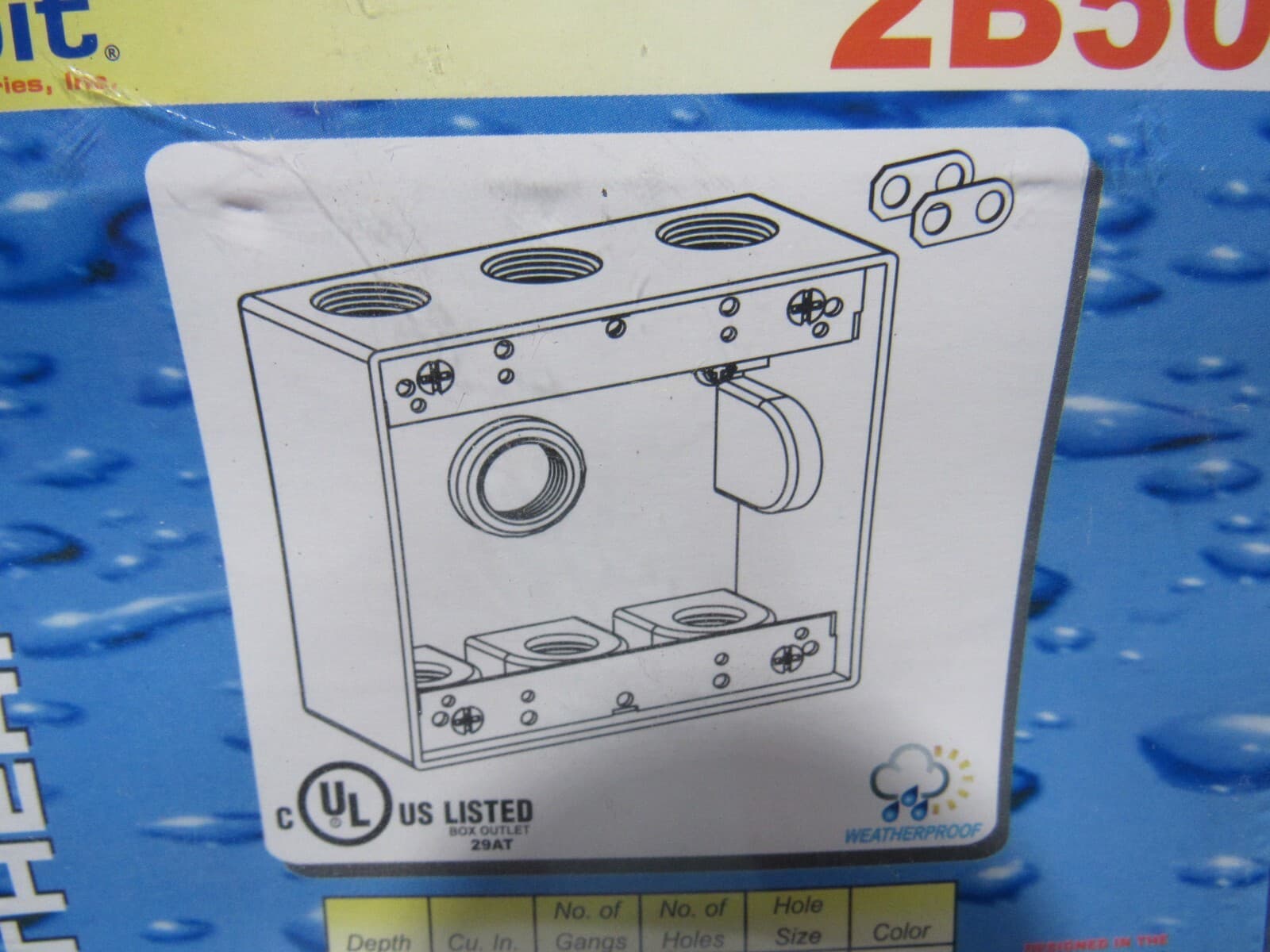 2 Orbit 2B50-7 Die Cast Aluminum 4-9/16" x 4-1/2" box w/ mounting lugs (O70J) - Thumbnail 7