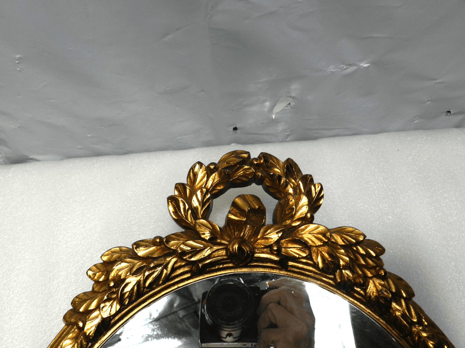 Vintage Ornate Oval Gold HOMCO Wall Mirror Hollywood Regency 19.5” D82J - Thumbnail 7