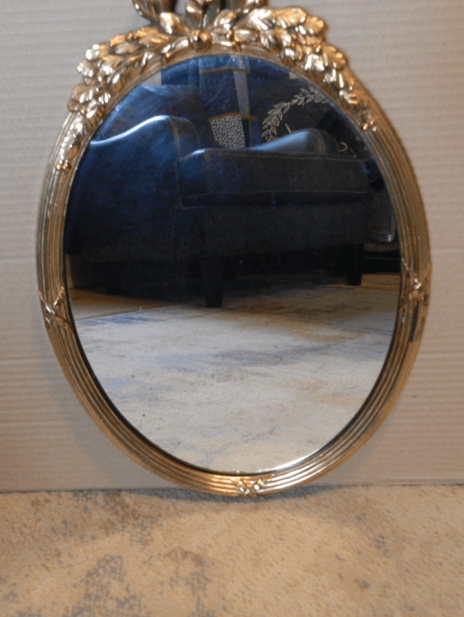 Vintage Ornate Oval Gold HOMCO Wall Mirror Hollywood Regency 19.5” D82J - Thumbnail 3