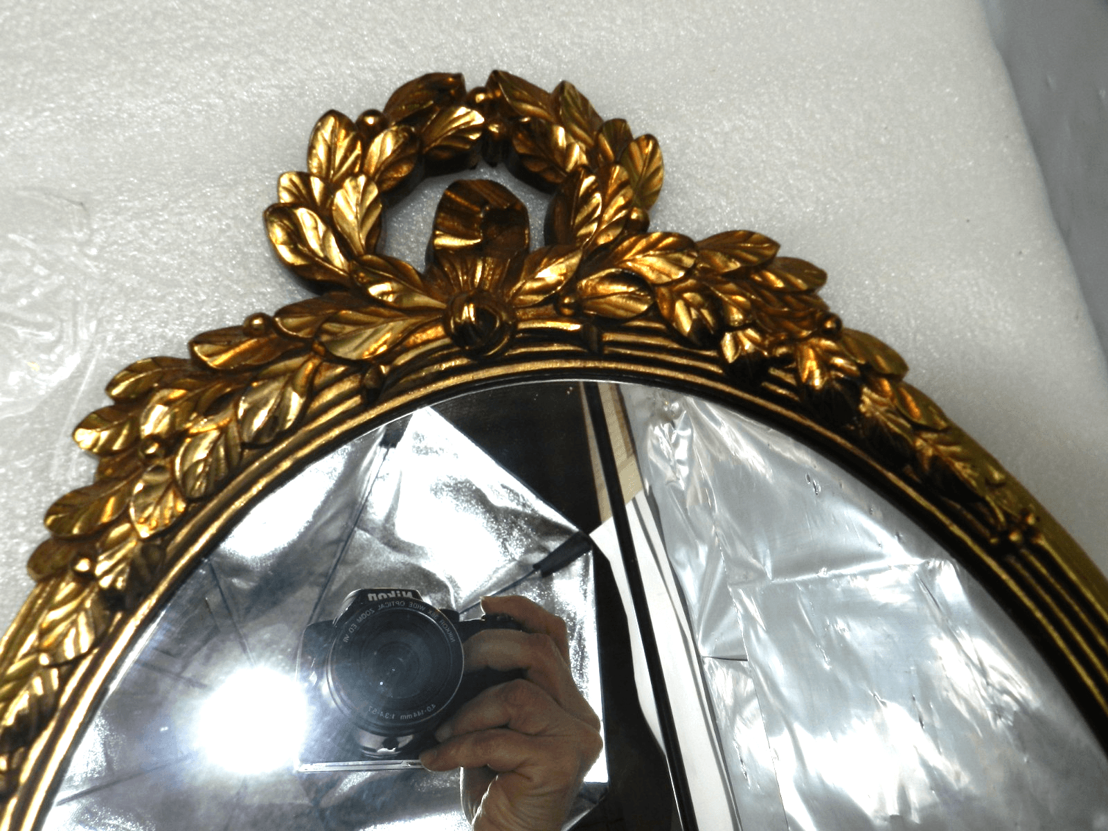 Vintage Ornate Oval Gold HOMCO Wall Mirror Hollywood Regency 19.5” D82J - Thumbnail 11