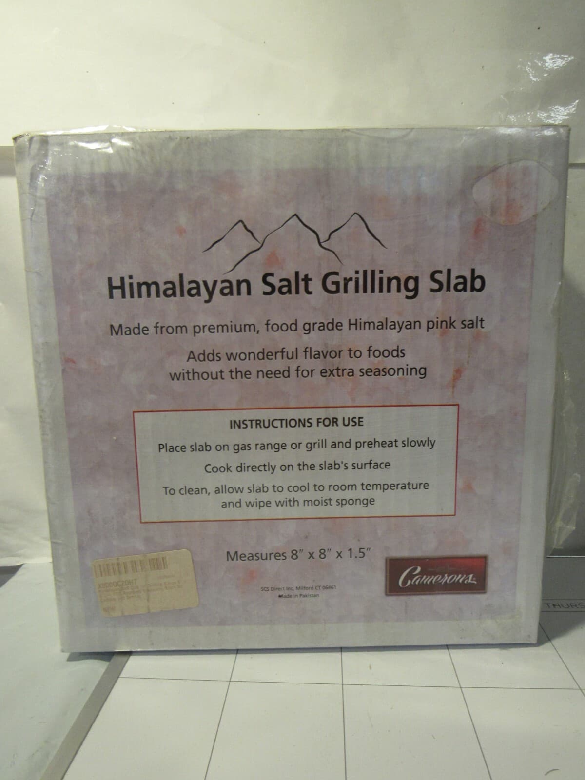 Himalayan Salt Grill Slab (8" x 8" x 1.5") Barbecue Grilling Block E18J
