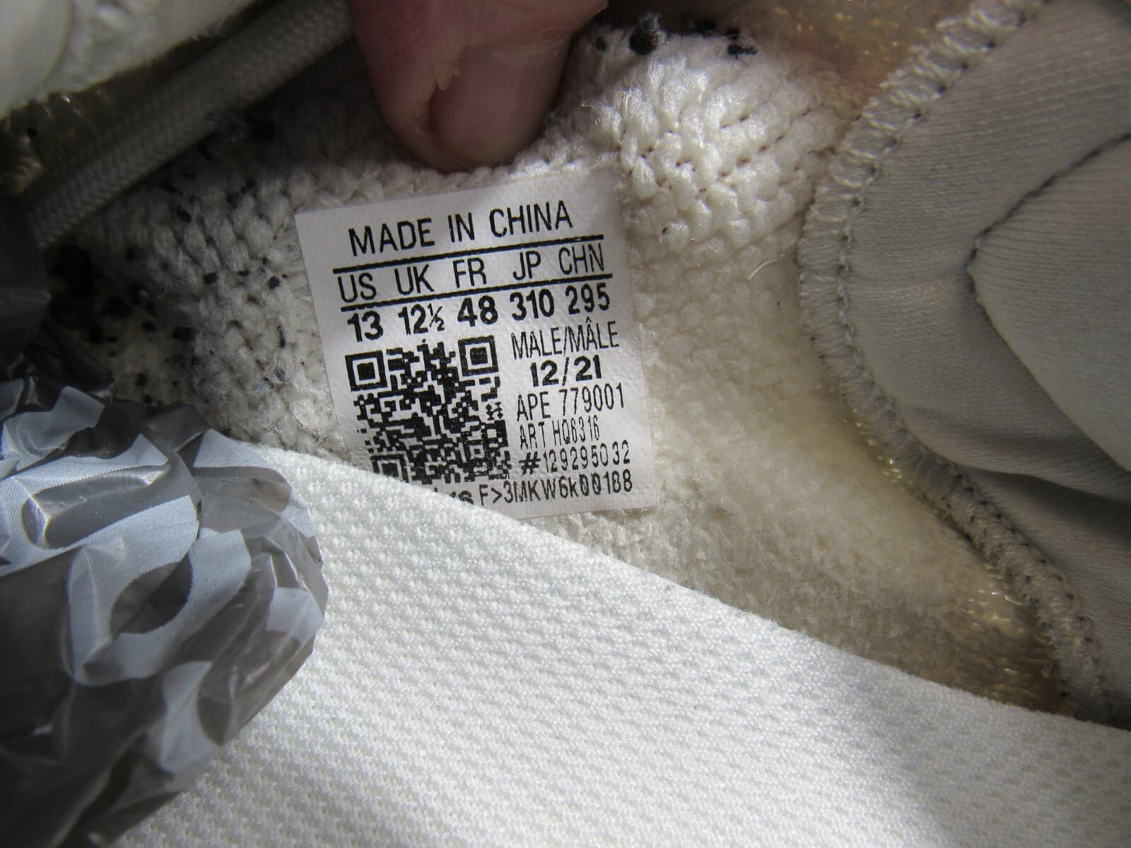 Adidas Yeezy Boost 350 V2 Cloud White Sneakers by Kanye West Men's Size 13 J68K - Thumbnail 5