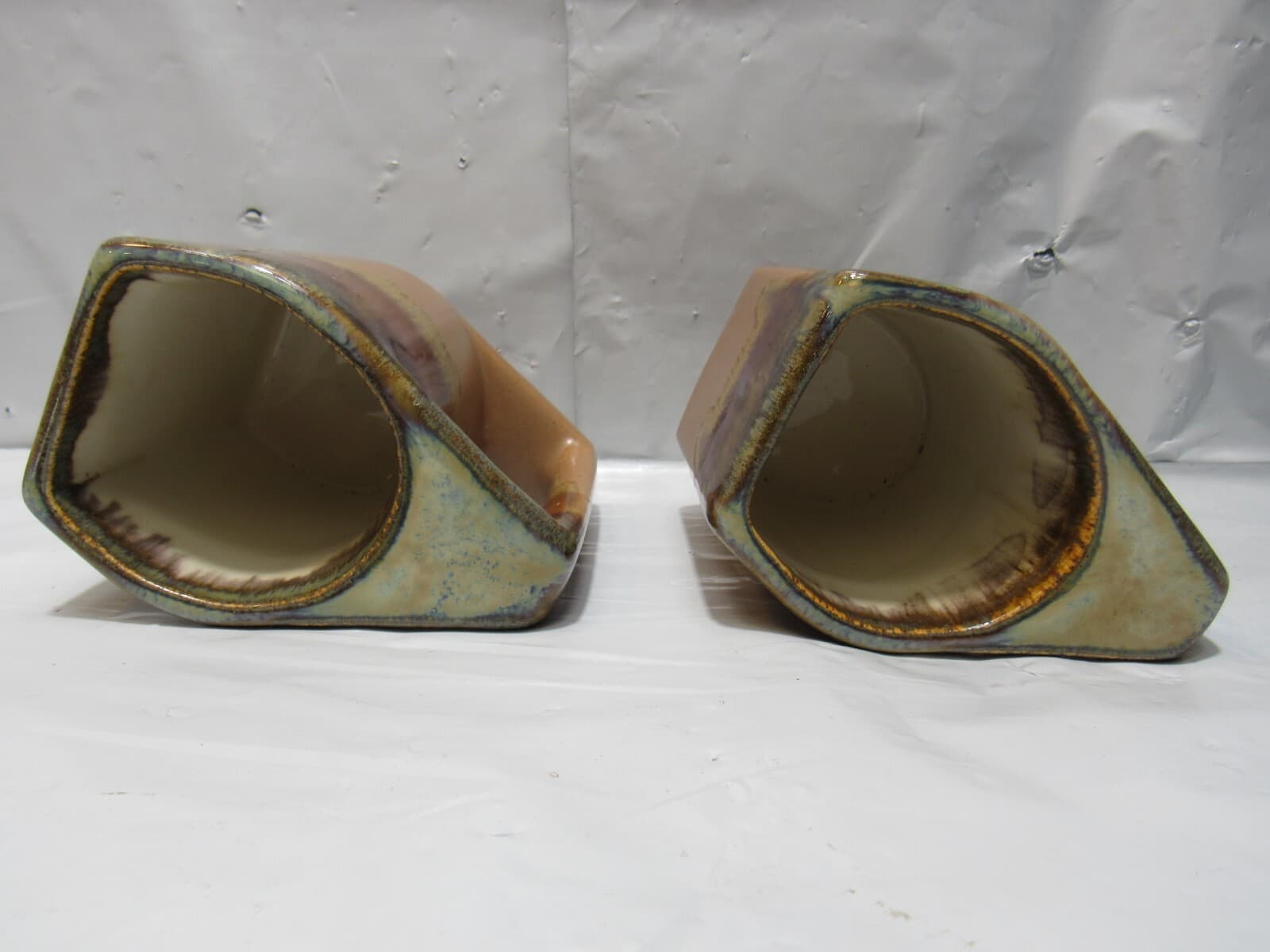 Set Of 2 Vintage Rodolfo Padilla Brown Drip Glaze Stoneware Mugs Q79K - Thumbnail 5