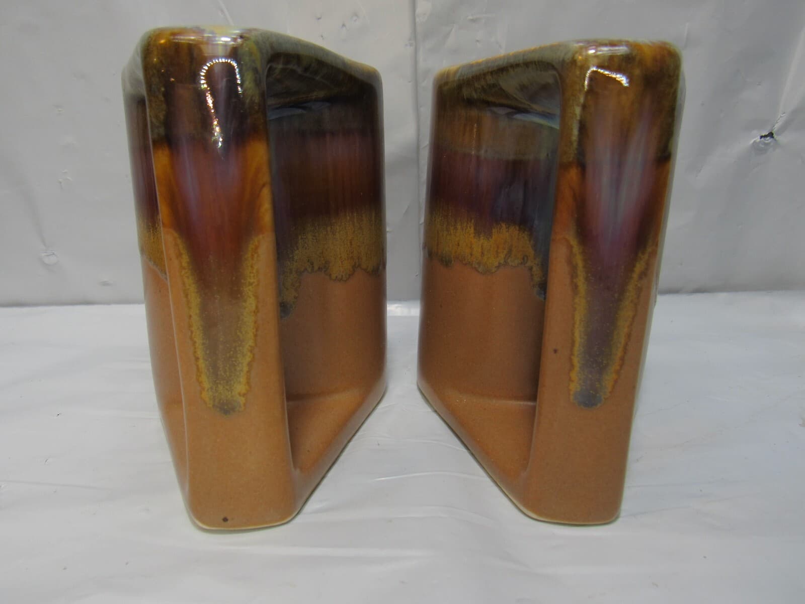 Set Of 2 Vintage Rodolfo Padilla Brown Drip Glaze Stoneware Mugs Q79K - Thumbnail 4