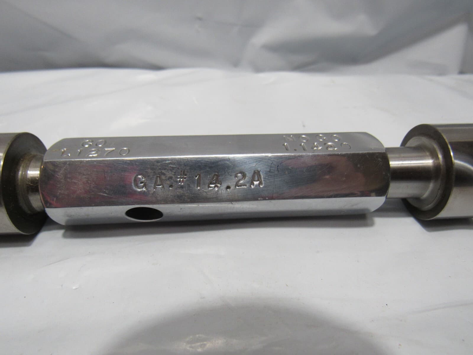 SHEFFIELD 1.1270 & 1.1420 DIA SMOOTH PIN PLUG GAGE GO NO GO OVERSIZE #14.2A O77 - Thumbnail 5