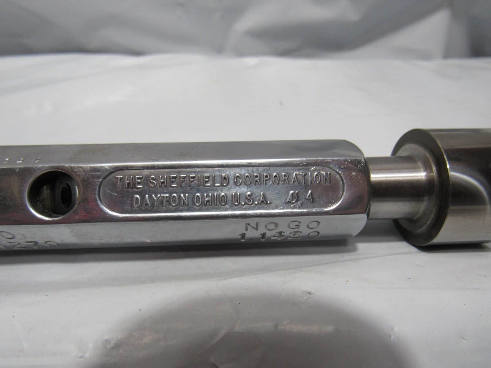 SHEFFIELD 1.1270 & 1.1420 DIA SMOOTH PIN PLUG GAGE GO NO GO OVERSIZE #14.2A O77 - Thumbnail 4