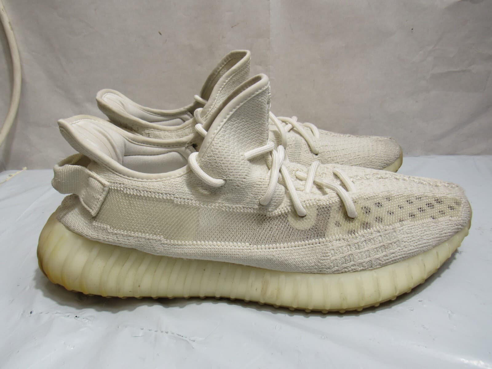 Adidas Yeezy Boost 350 V2 Cloud White Sneakers by Kanye West Men's Size 13 J68K - Thumbnail 3