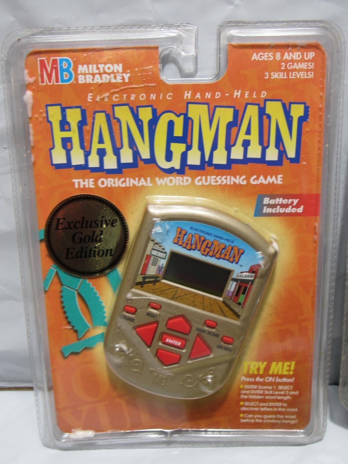 3 Electronic Hand Held Games Hangman Dominos Solitaire New Sealed O79J - Thumbnail 2
