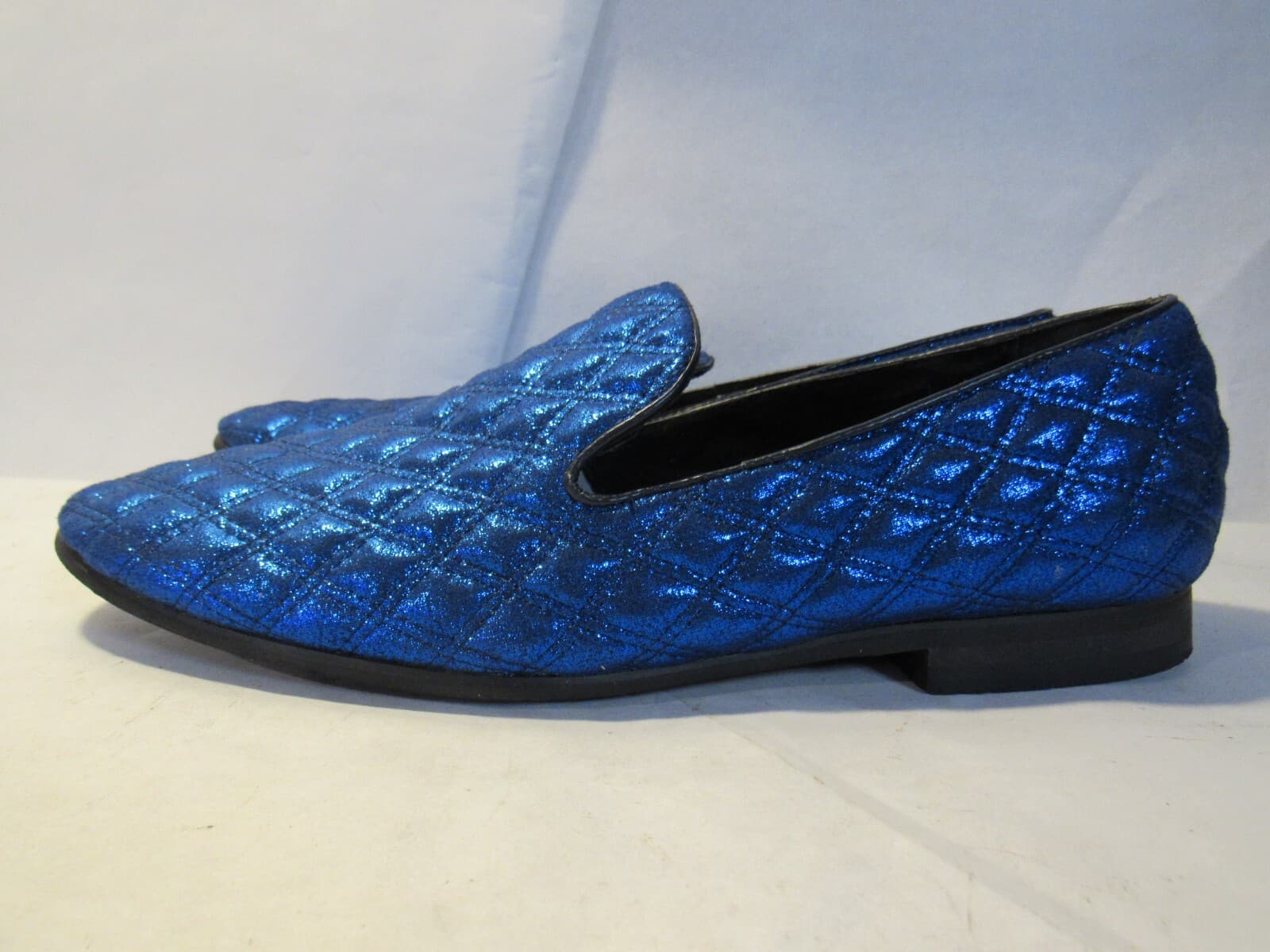 After Midnight Mens Satin Royal Blue Loafers Clawson Size 8 M L64K