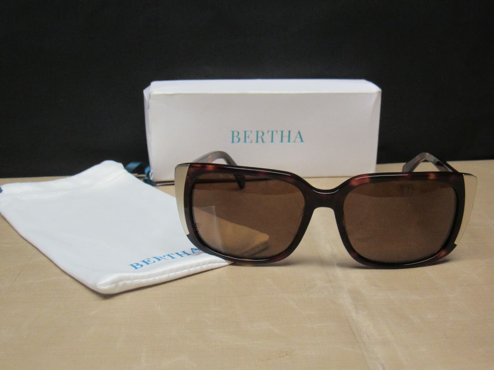 Bertha Natalia Tortoise Sunglasses Polarized Lenses New (KBRS)