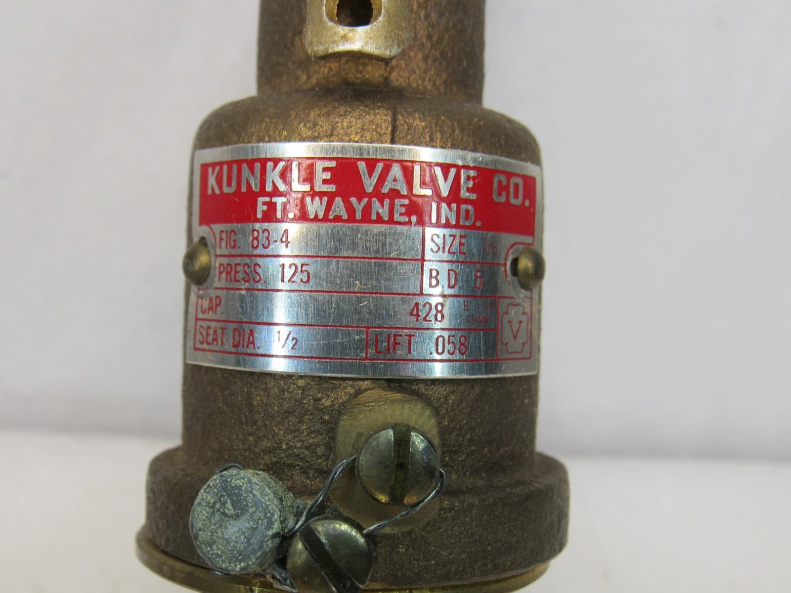 Kunkle Valve Co. 83-4 SZ 1/2" Pressure 125 Seat 1/2" Pressure Valve (J93JJ) - Thumbnail 2