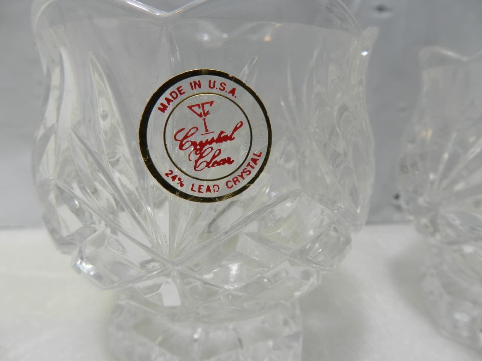 2 Clear Crystal Footed Votive Tea Light Candle Holder 3.5" 24% Lead Crystal Z39 - Thumbnail 2
