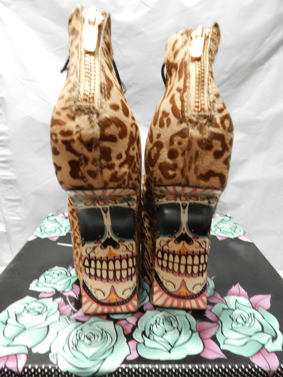 Taylor Says Calavera Leopard Heel-less Platform Heels Size 6.5 (H47M) - Thumbnail 7