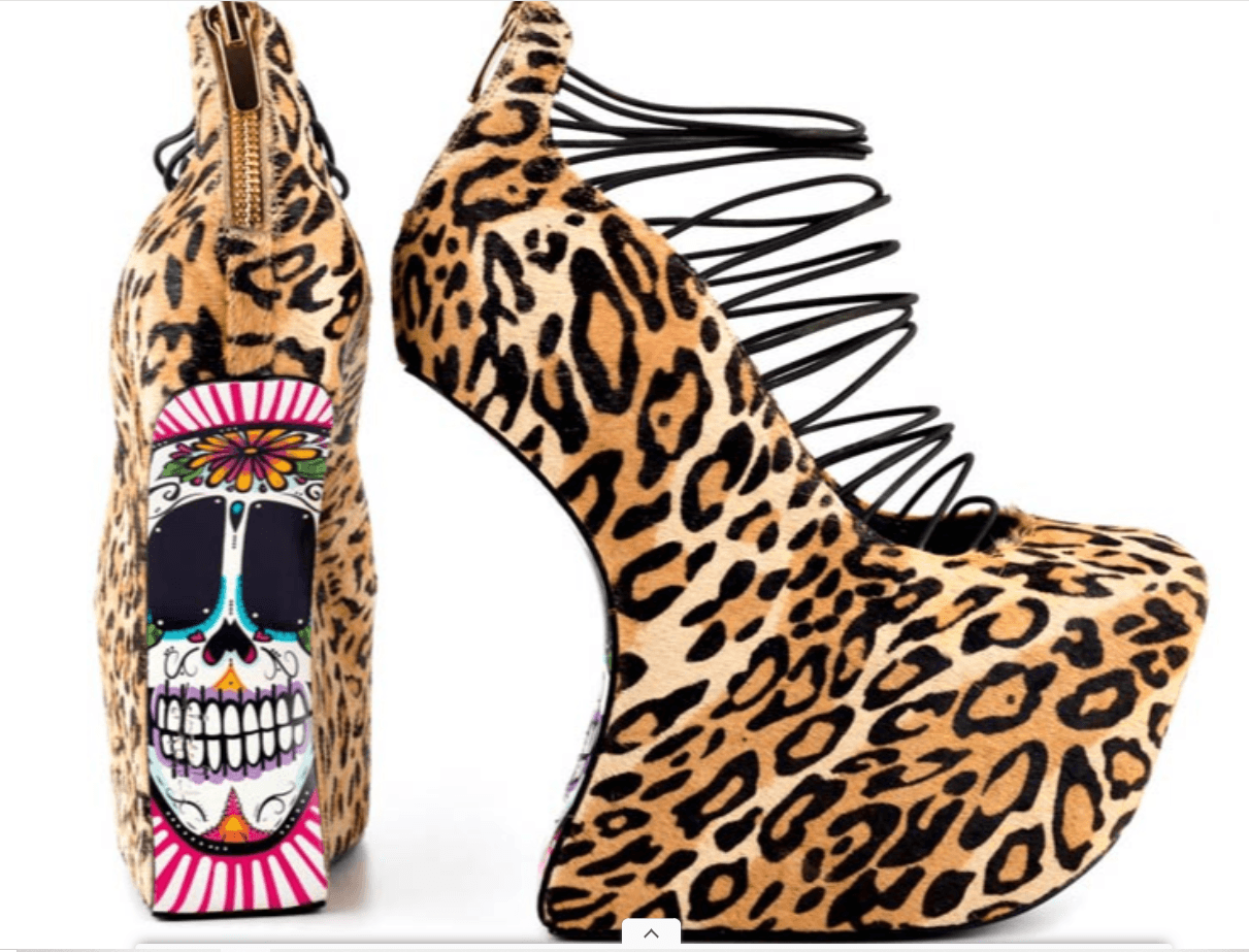 Taylor Says Calavera Leopard Heel-less Platform Heels Size 6.5 (H47M) - Thumbnail 2