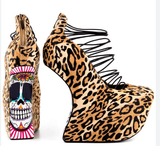 Taylor Says Calavera Leopard Heel-less Platform Heels Size 5.5 (H48M)