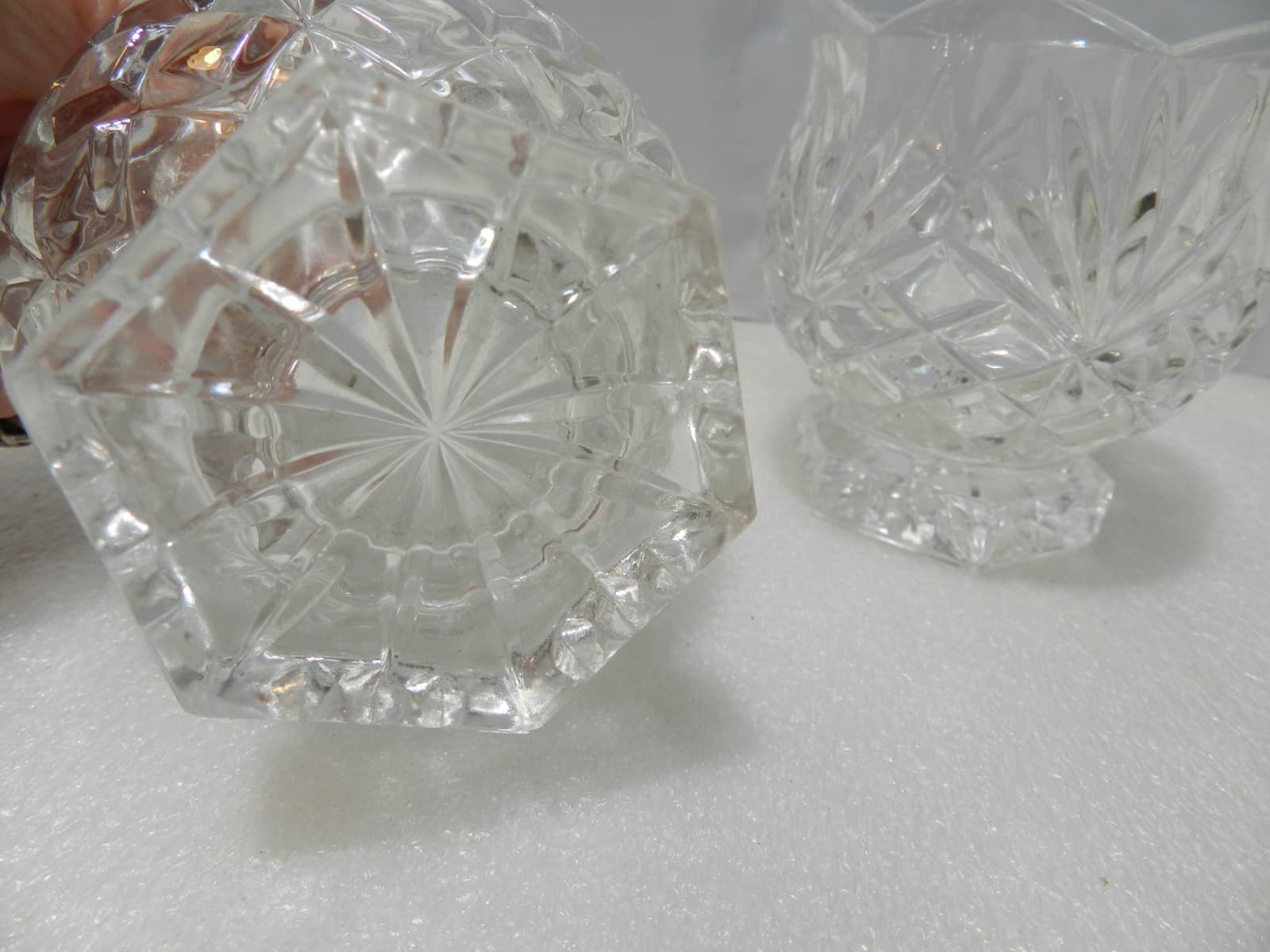 2 Clear Crystal Footed Votive Tea Light Candle Holder 3.5" 24% Lead Crystal Z39 - Thumbnail 6