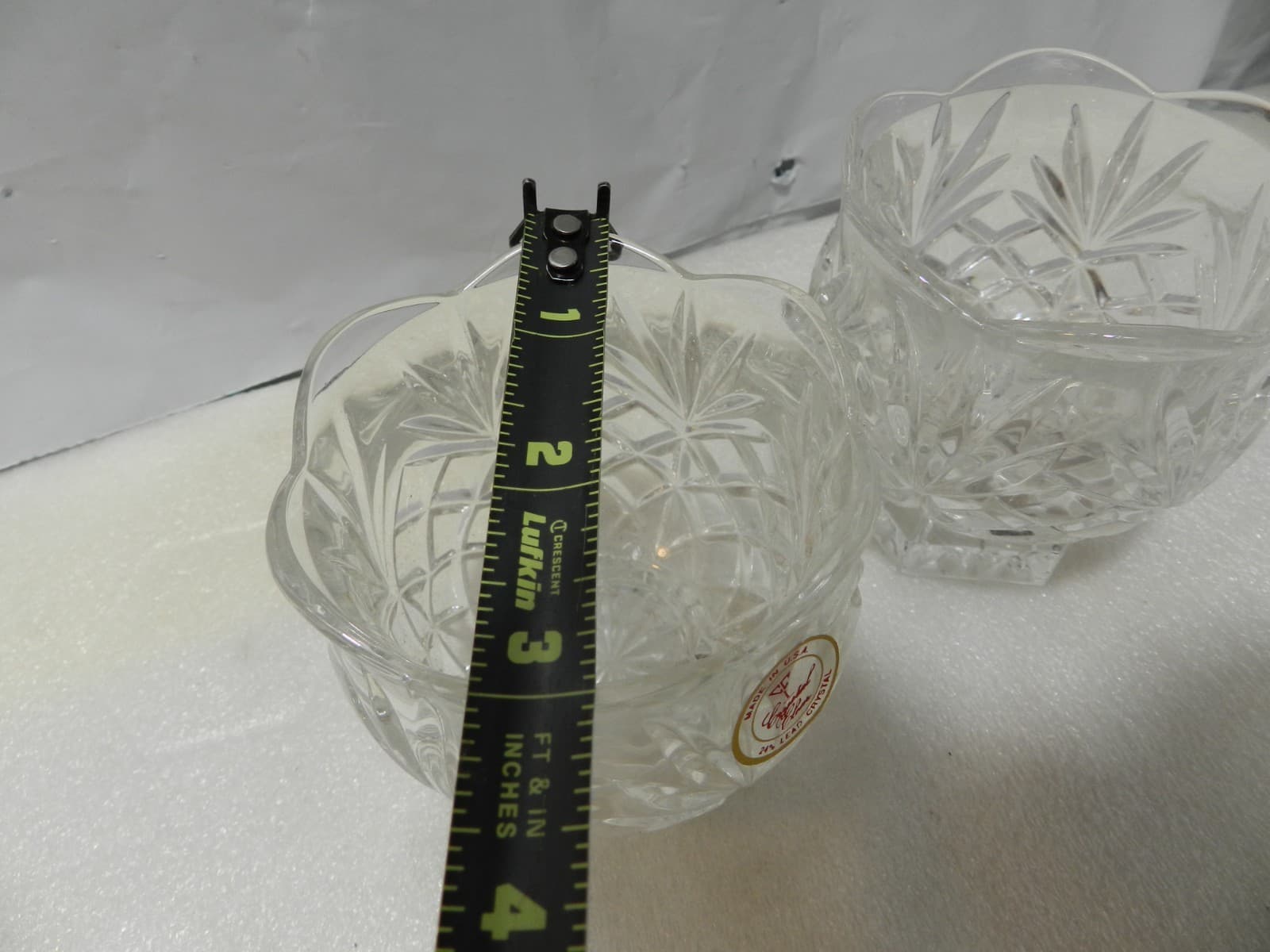 2 Clear Crystal Footed Votive Tea Light Candle Holder 3.5" 24% Lead Crystal Z39 - Thumbnail 8