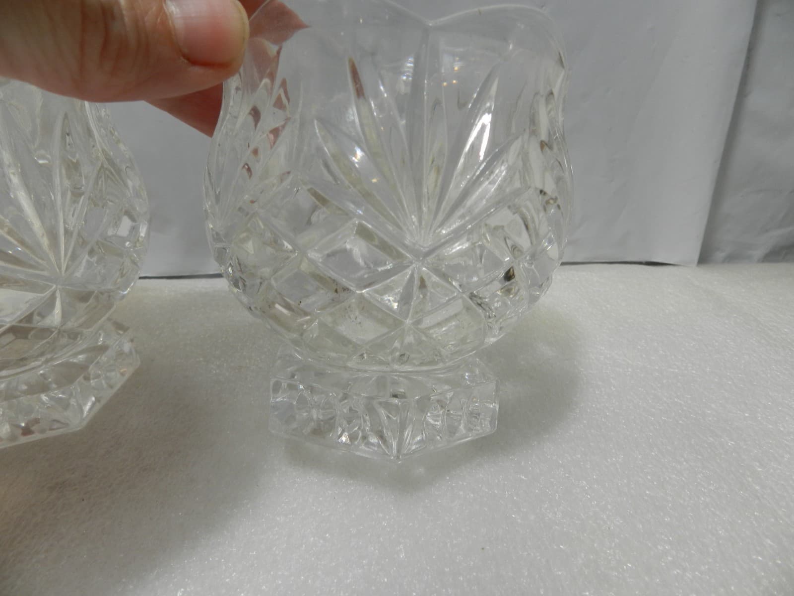 2 Clear Crystal Footed Votive Tea Light Candle Holder 3.5" 24% Lead Crystal Z39 - Thumbnail 4