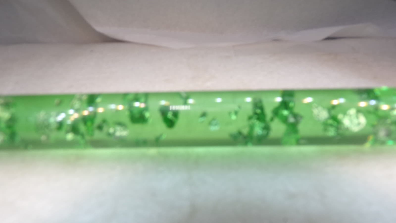 Vintage Green With Silver Flecks Lucite Tapered Candle 12” (K8J) - Thumbnail 3