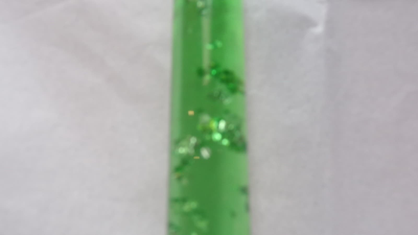 Vintage Green With Silver Flecks Lucite Tapered Candle 12” (K8J) - Thumbnail 2