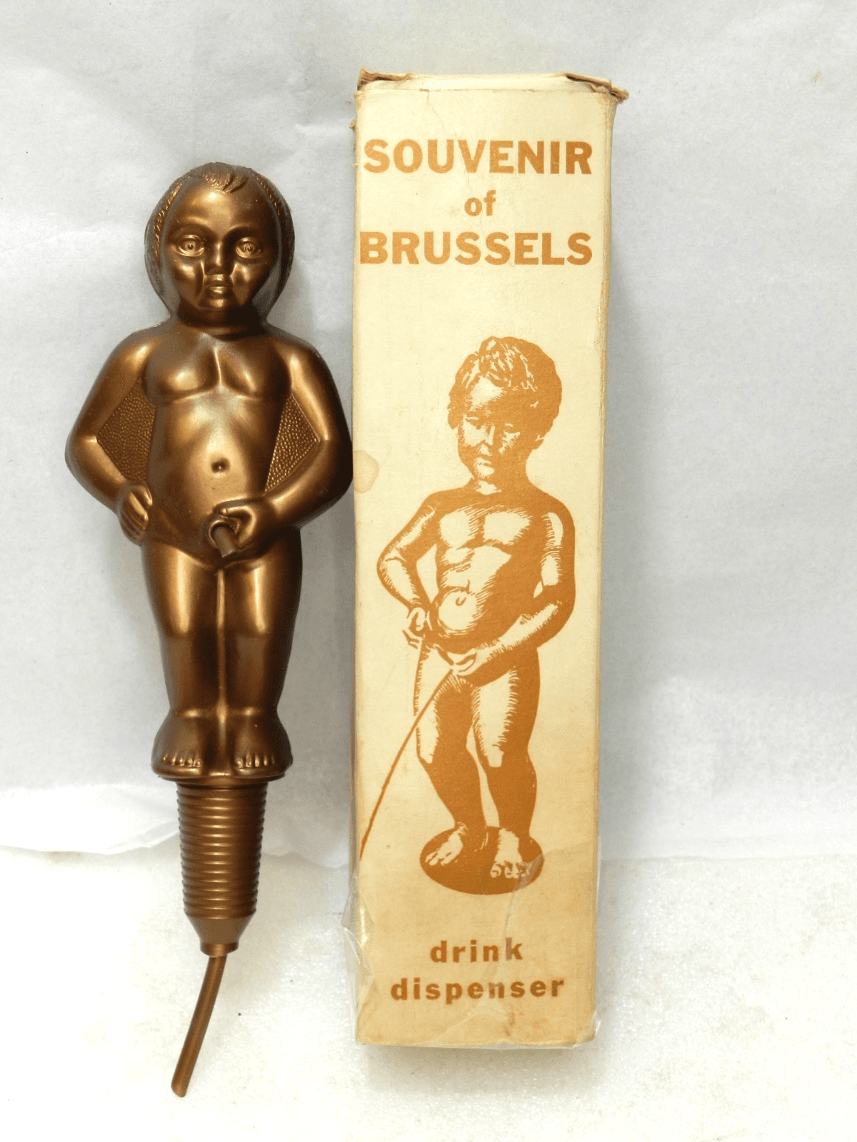 Vintage Drink Dispenser Manneken Boy Souvenir of Brussels (K6J)