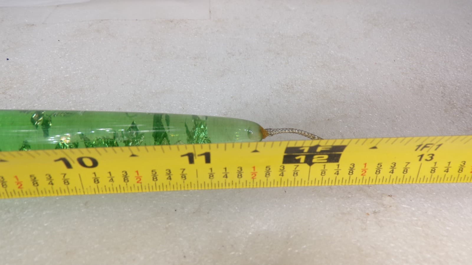 Vintage Green With Silver Flecks Lucite Tapered Candle 12” (K8J) - Thumbnail 6