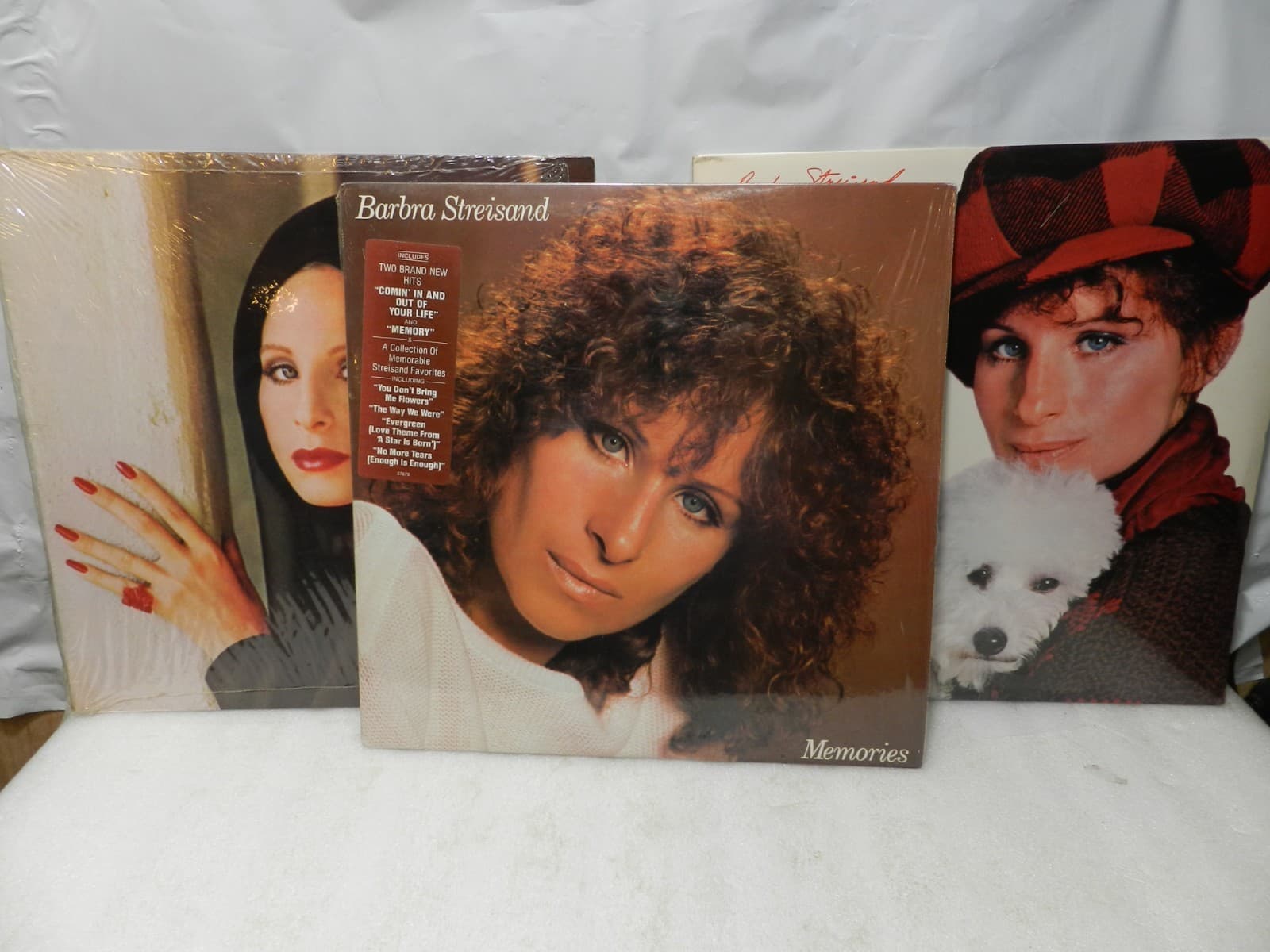 3 Vintage Vinyl Record Barbara Streisand Albums Songbird Memories (L75JJ)