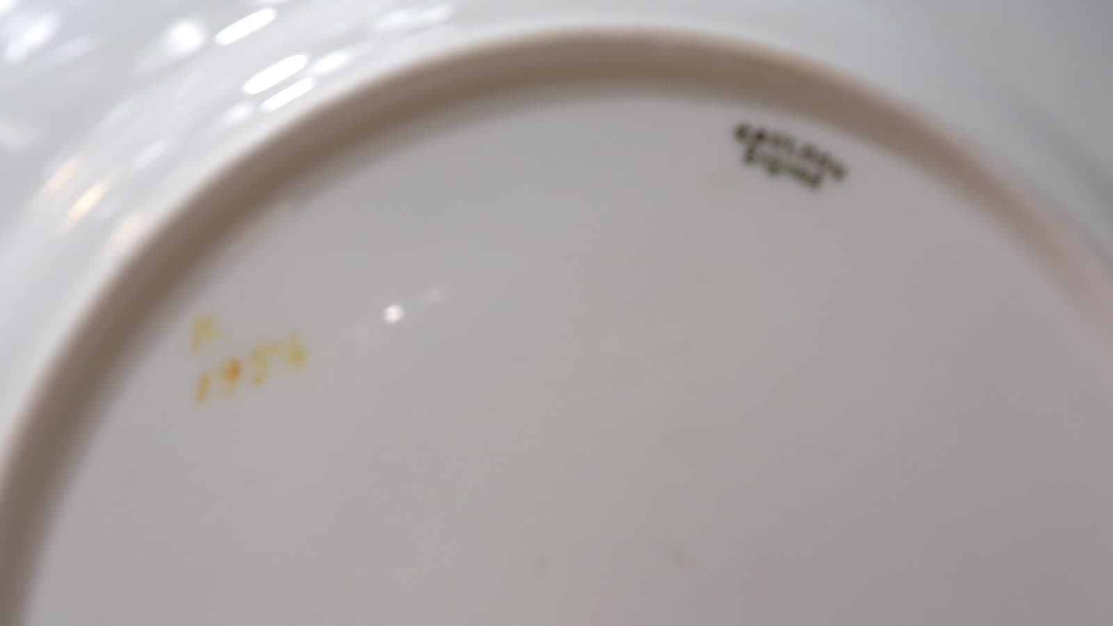 6 Vintage Cauldon England Salad Plates Black/White Orange Rim 8 5/8" (J99J) - Thumbnail 3