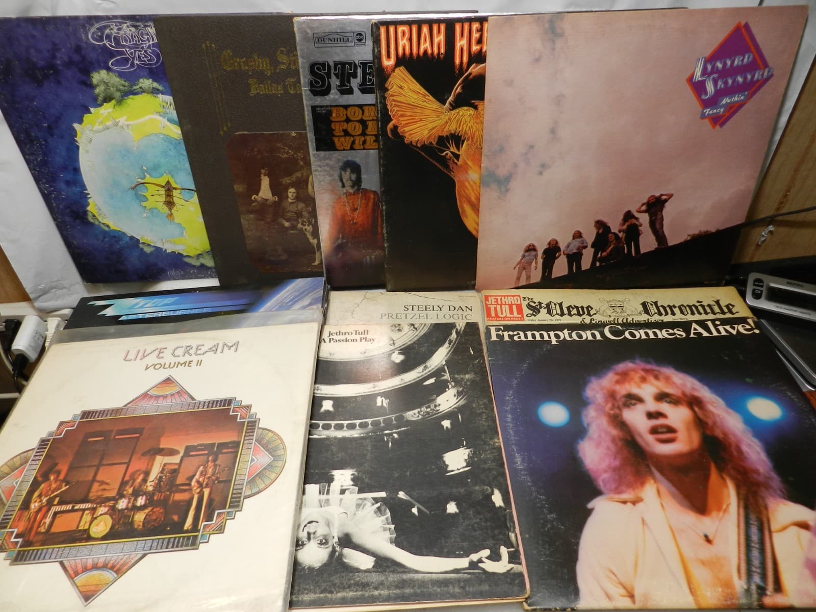 Vintage Vinyl Albums LP J Tull Steely Dan ZZ Top Cream Frampton L Skynard L76JJ