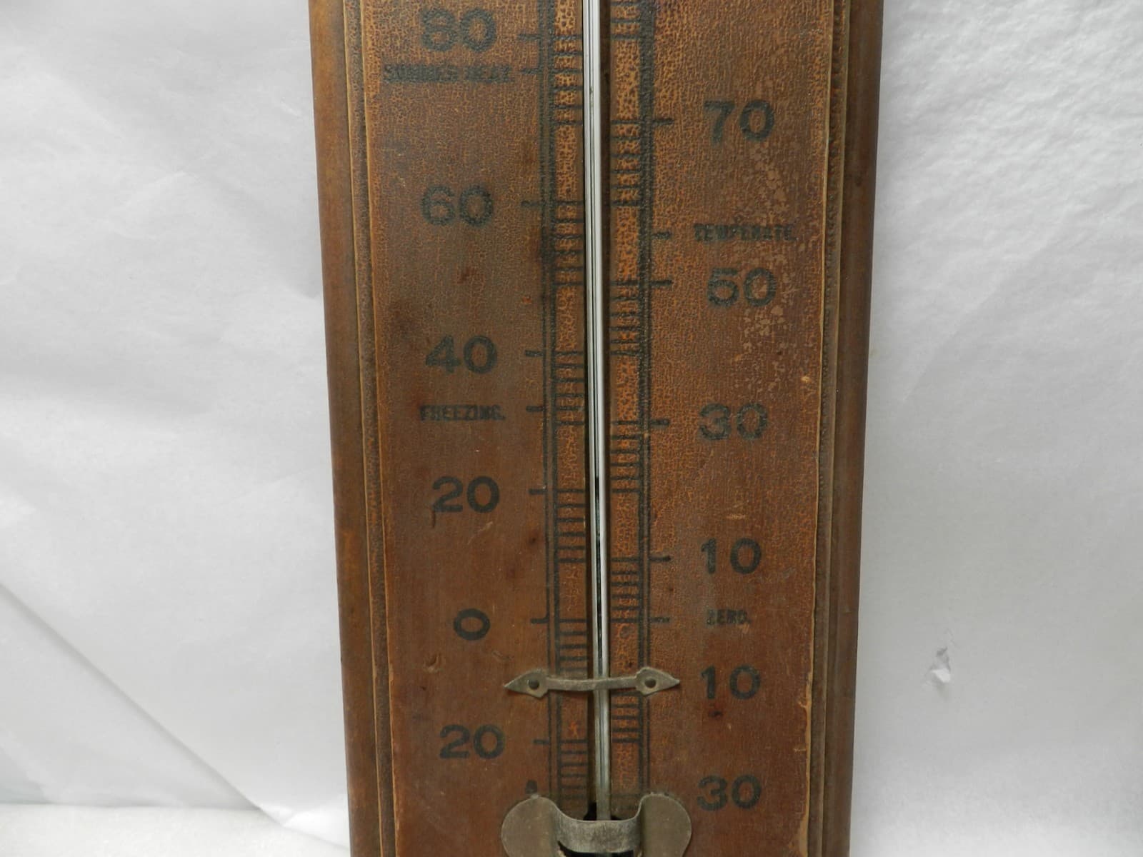 Vintage Large Wood Wear Merit Pants Factory Wall Thermometer Advertising (K2J) - Thumbnail 4