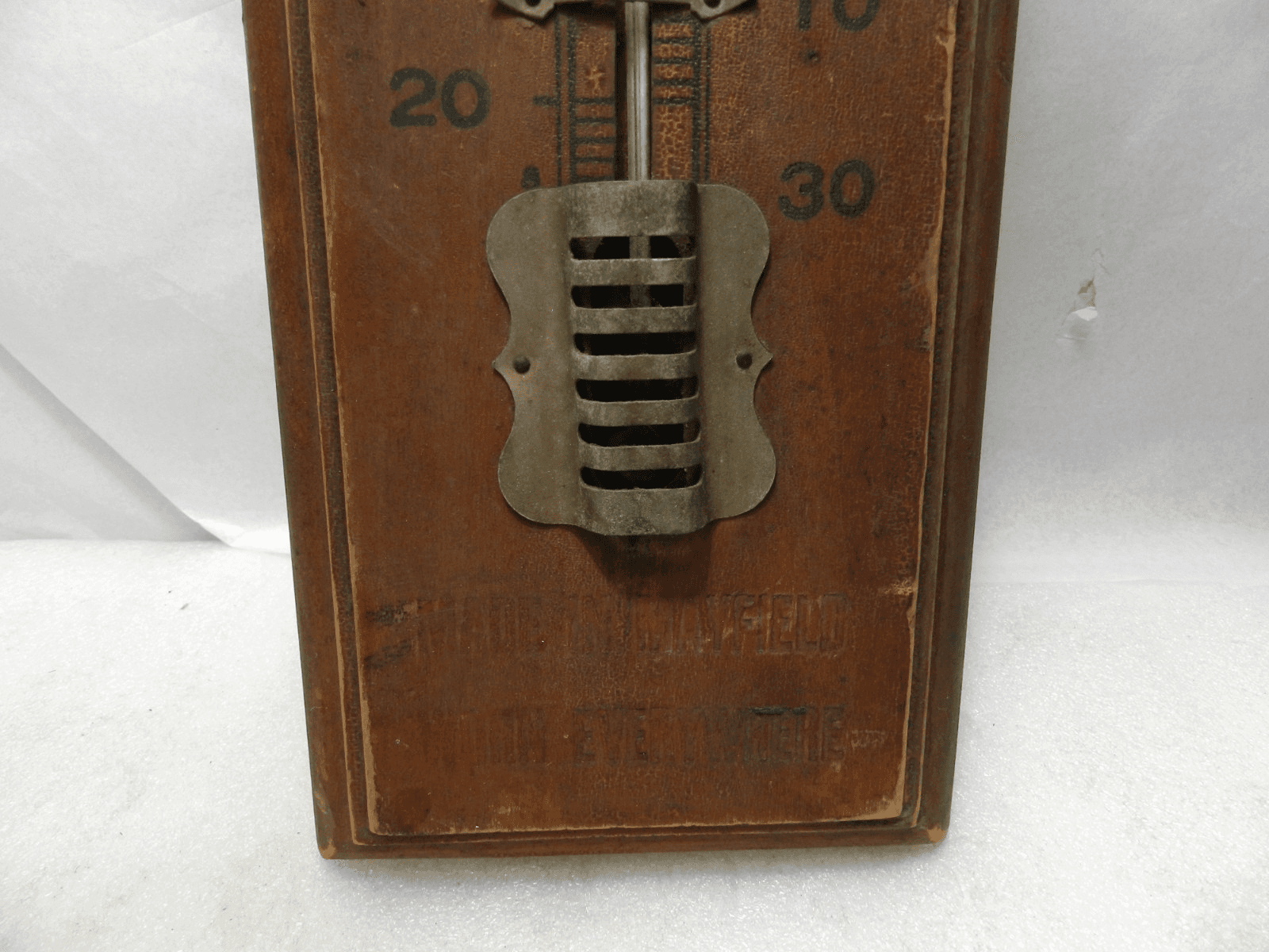 Vintage Large Wood Wear Merit Pants Factory Wall Thermometer Advertising (K2J) - Thumbnail 5
