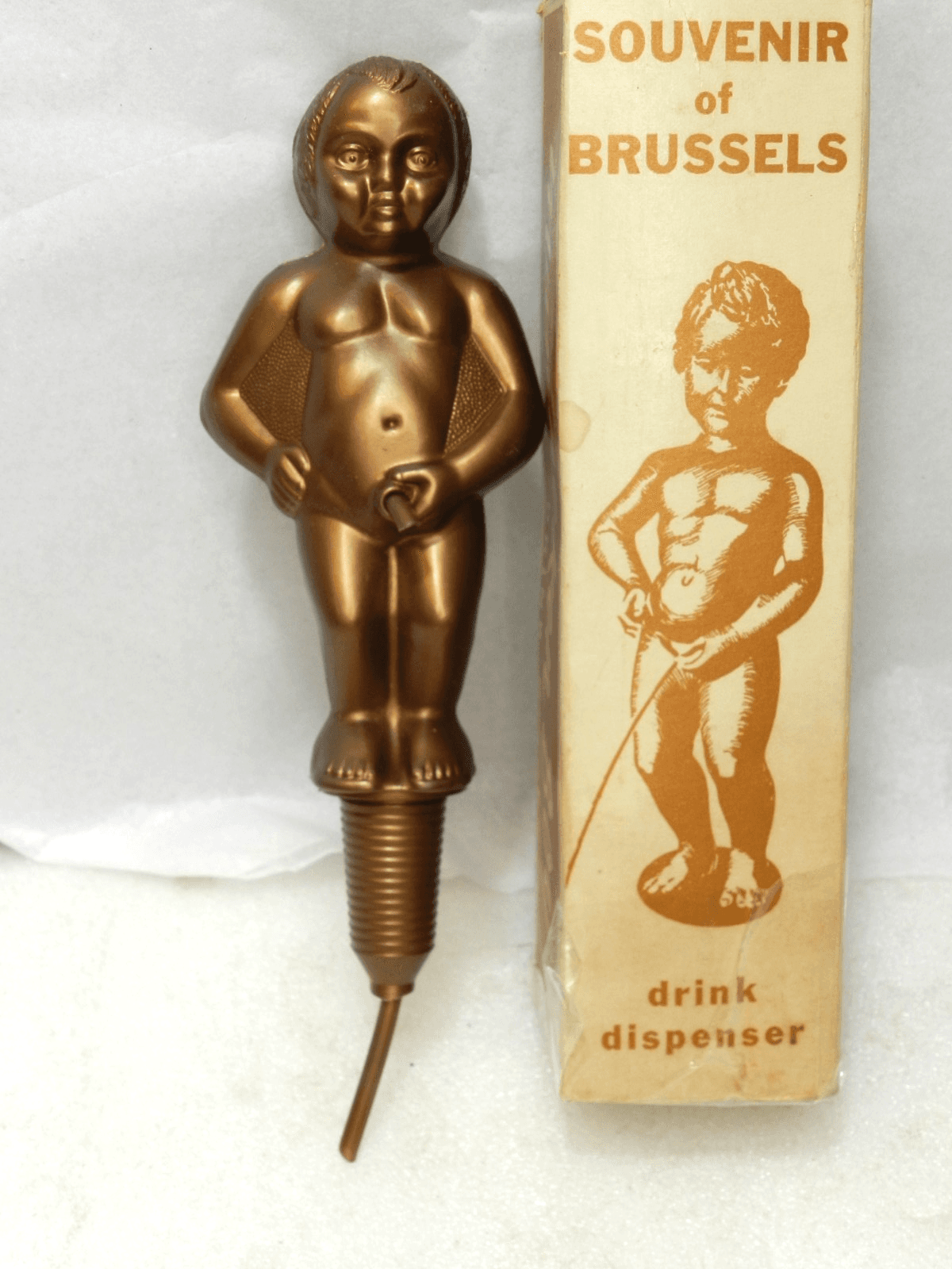 Vintage Drink Dispenser Manneken Boy Souvenir of Brussels (K6J) - Thumbnail 2