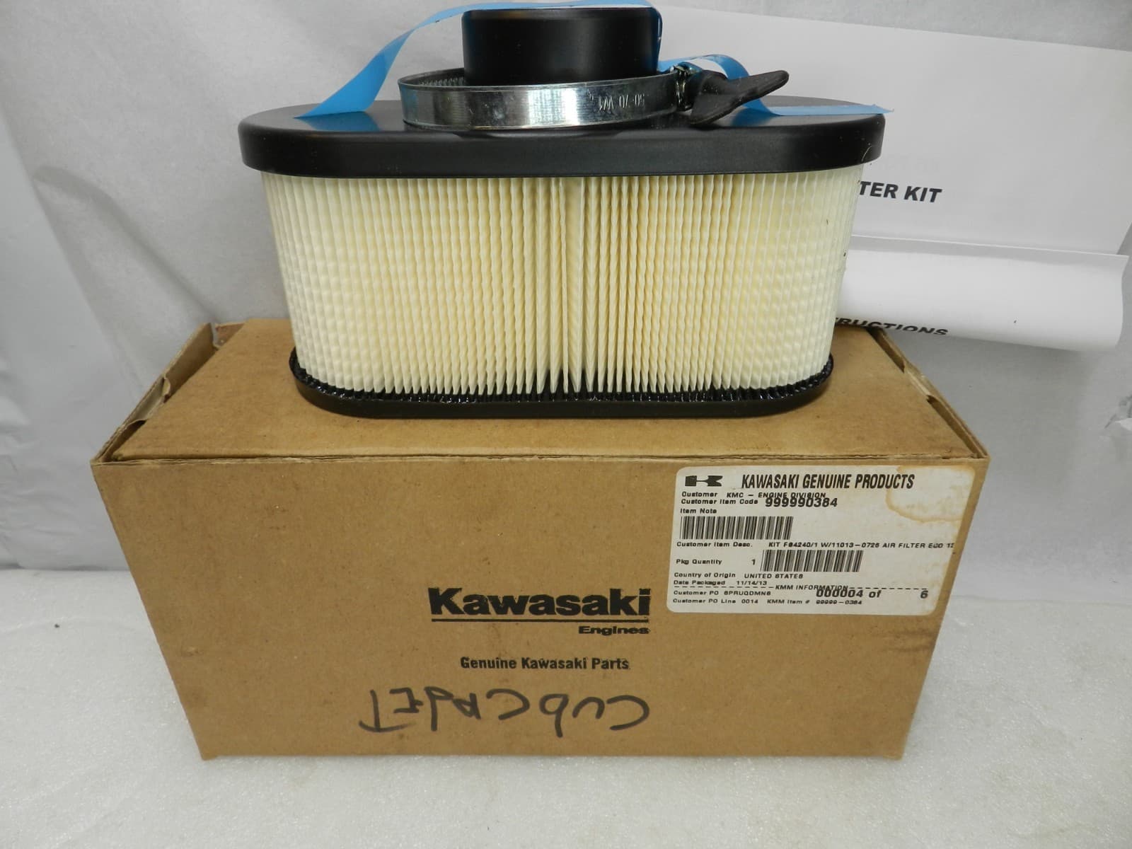 NEW OEM KAWASAKI AIR FILTER 11013-0752 11013-0726 11013-7047 11013-7049 (K1J)