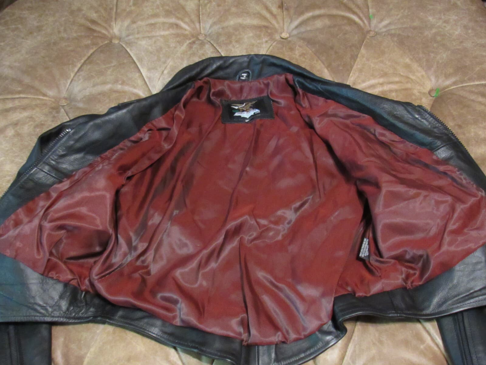 Vintage Jamin Leather Co. Black Leather Motorcycle Jacket Size XL Womens (Q91P) - Thumbnail 3