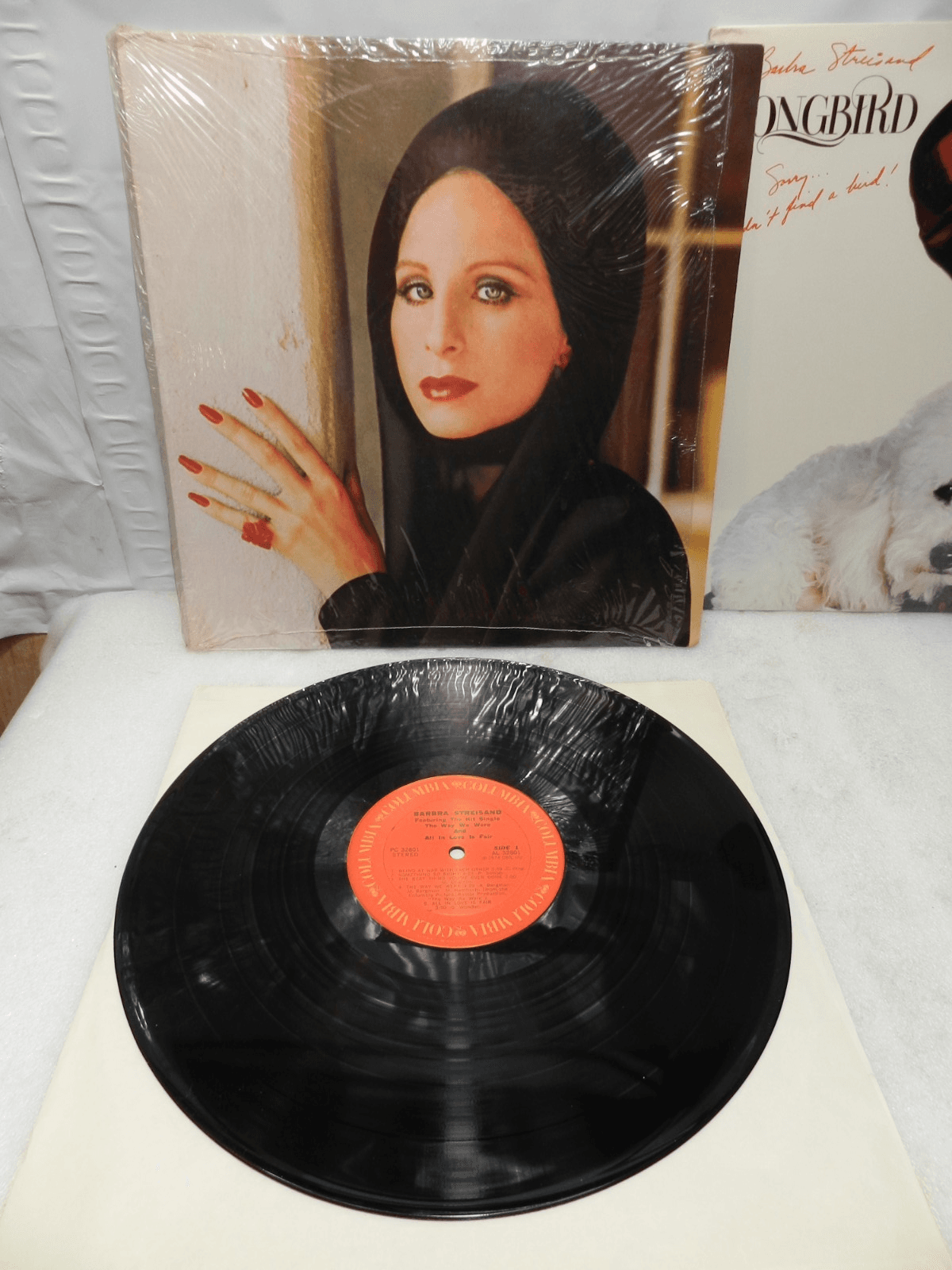 3 Vintage Vinyl Record Barbara Streisand Albums Songbird Memories (L75JJ) - Thumbnail 4