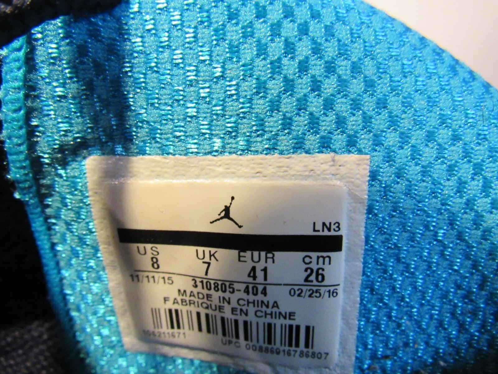 Size 8 - Jordan 10 Retro Los Angeles 2016 Blue Sneakers (L77K) - Thumbnail 7
