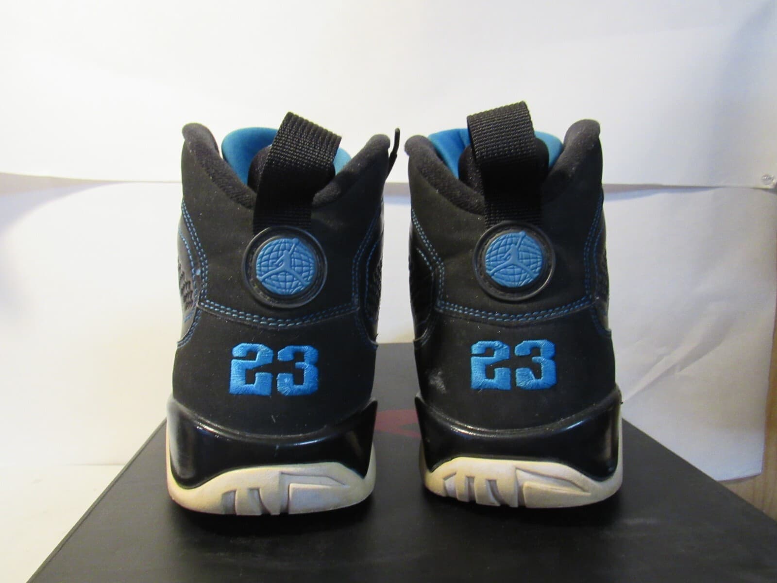 Nike Air Jordan 9 Retro Mens Size 8.5 Photo Blue Sneakers Black 302370-007 L76K - Thumbnail 4