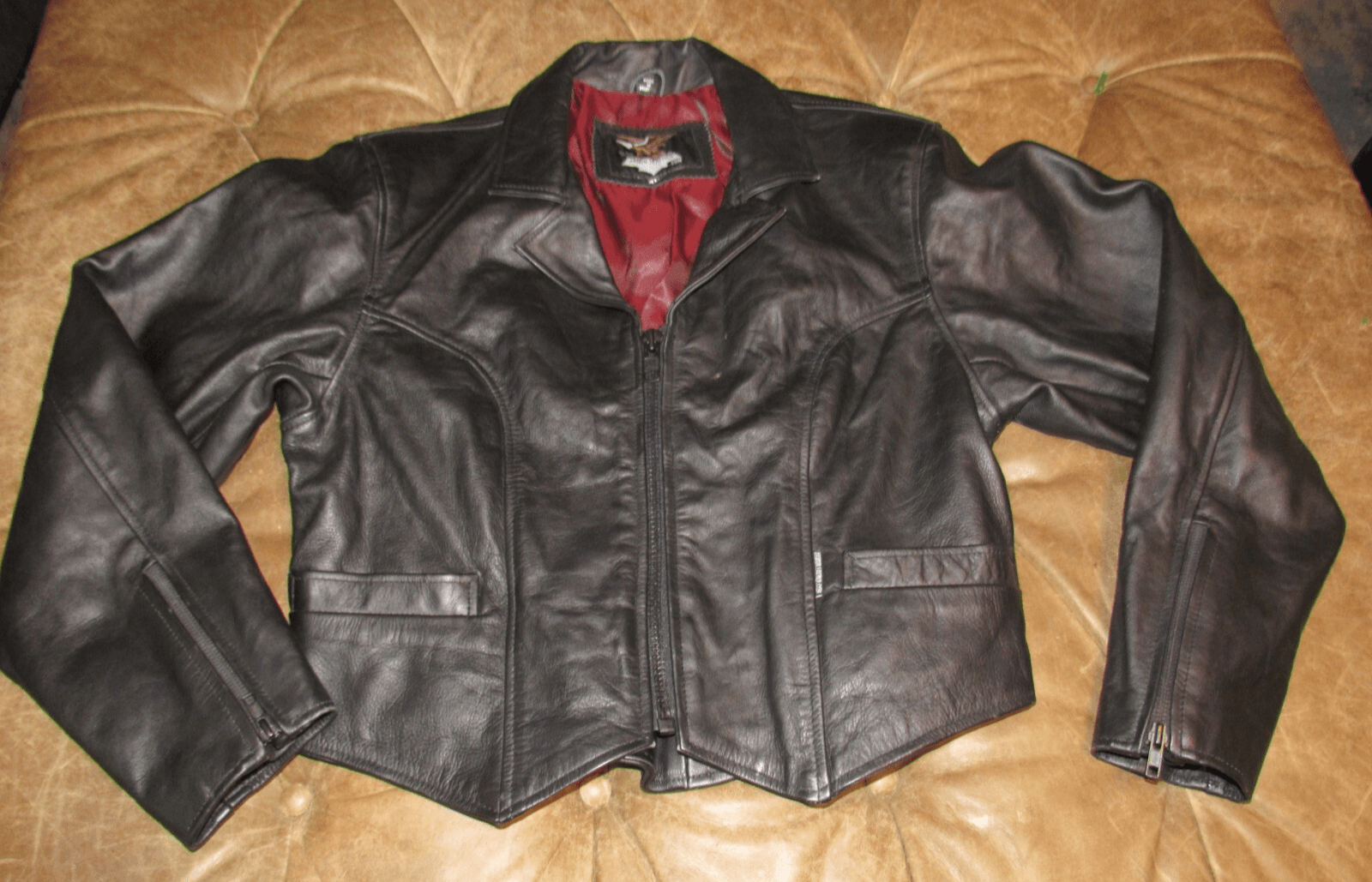 Vintage Jamin Leather Co. Black Leather Motorcycle Jacket Size XL Womens (Q91P)