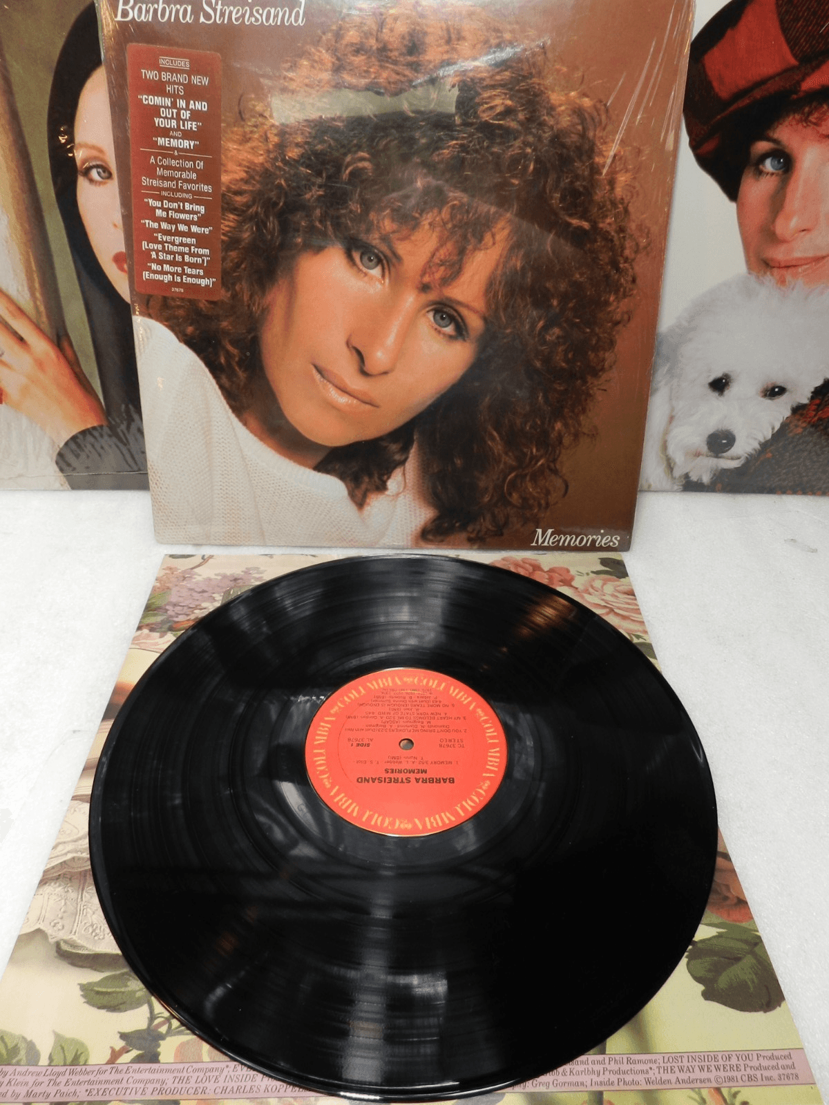 3 Vintage Vinyl Record Barbara Streisand Albums Songbird Memories (L75JJ) - Thumbnail 2