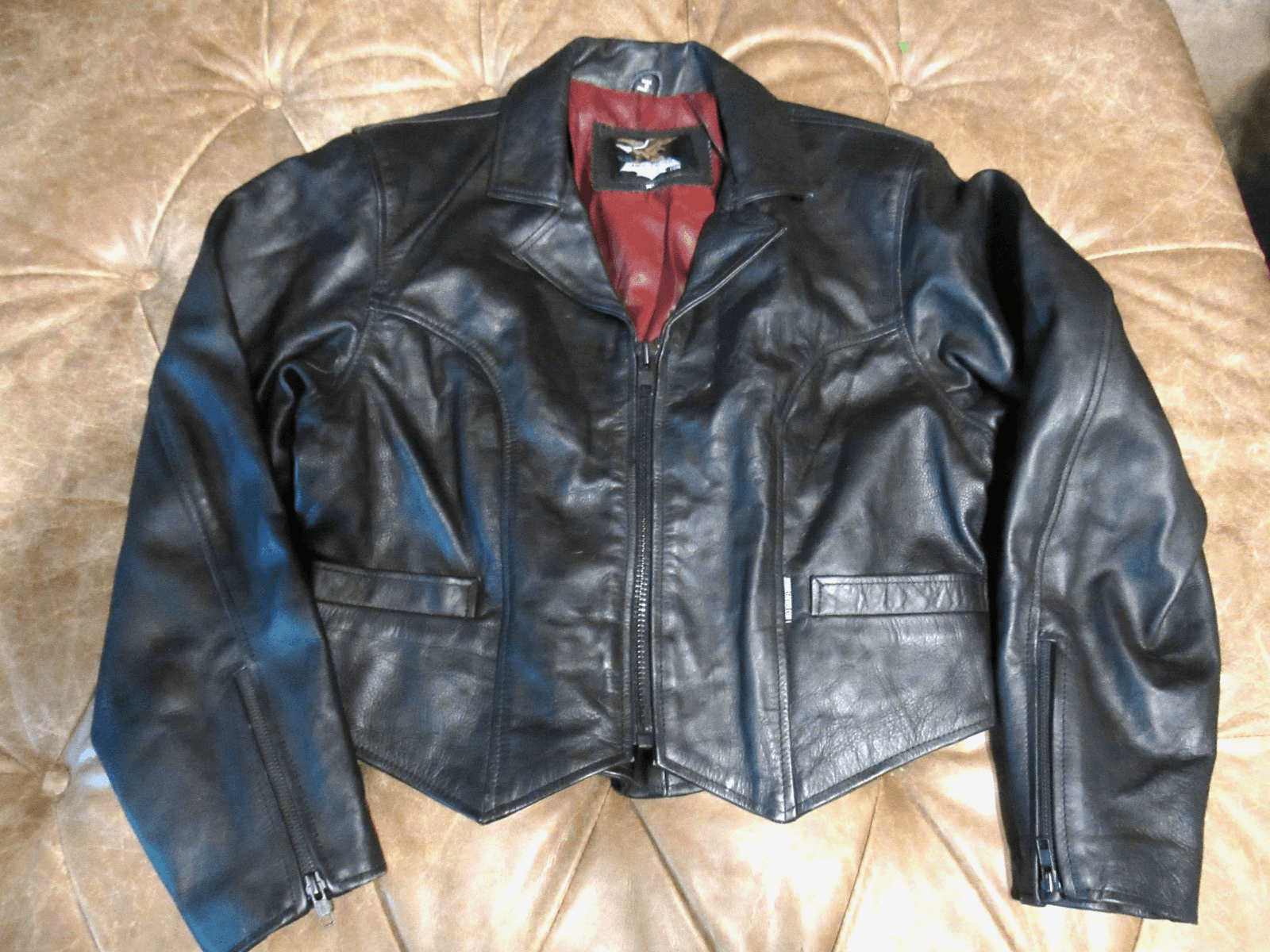 Vintage Jamin Leather Co. Black Leather Motorcycle Jacket Size XL Womens (Q91P) - Thumbnail 11