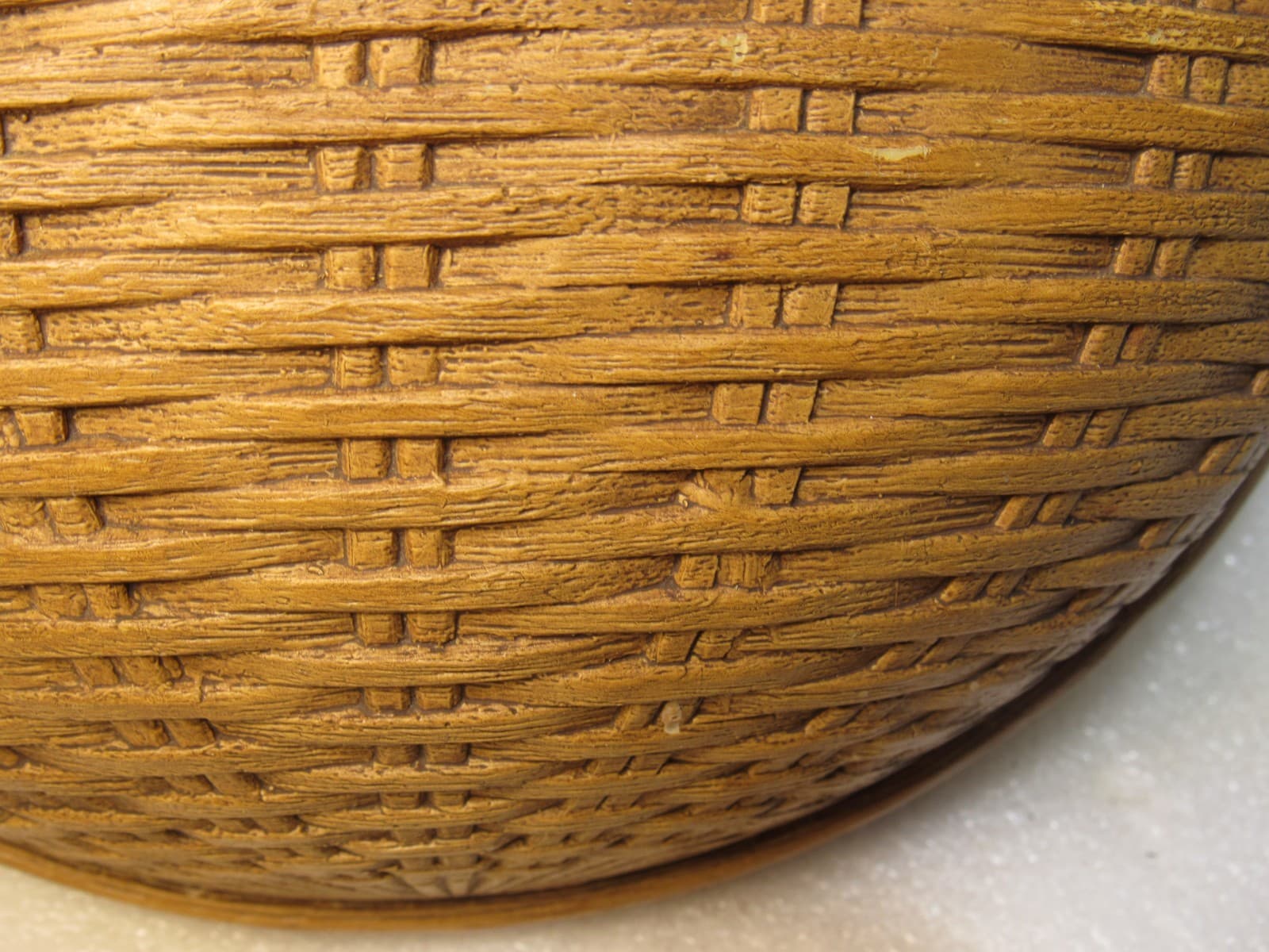 Vintage Syroco Wall Basket Planter MCM Homco 6054 Faux Wood Decor (X45J) - Thumbnail 2