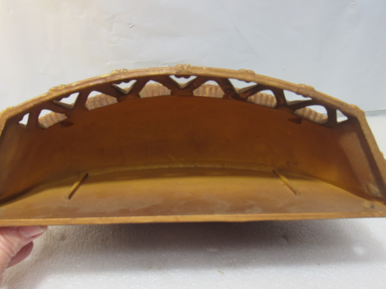 Vintage Syroco Wall Basket Planter MCM Homco 6054 Faux Wood Decor (X45J) - Thumbnail 4