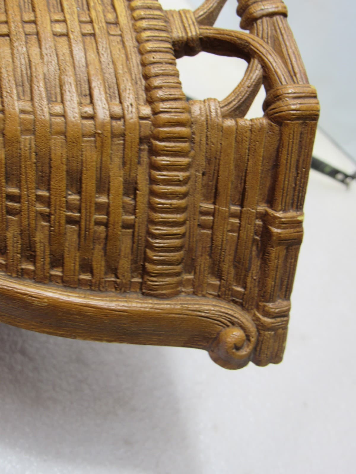Vintage Syroco Wall Basket Planter MCM Homco 6054 Faux Wood Decor (X45J) - Thumbnail 8