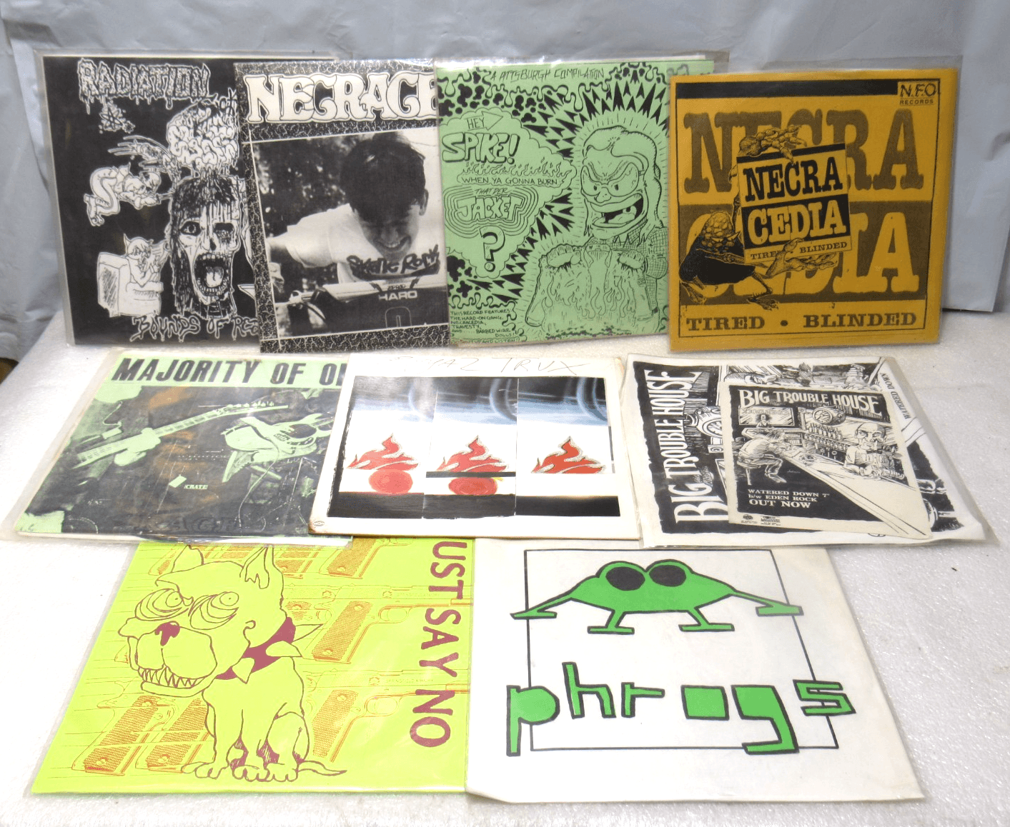 Punk Harcore 7" LP Vinyl Necacedia Phrogs Radiation Travesty Cartoon Castle X43