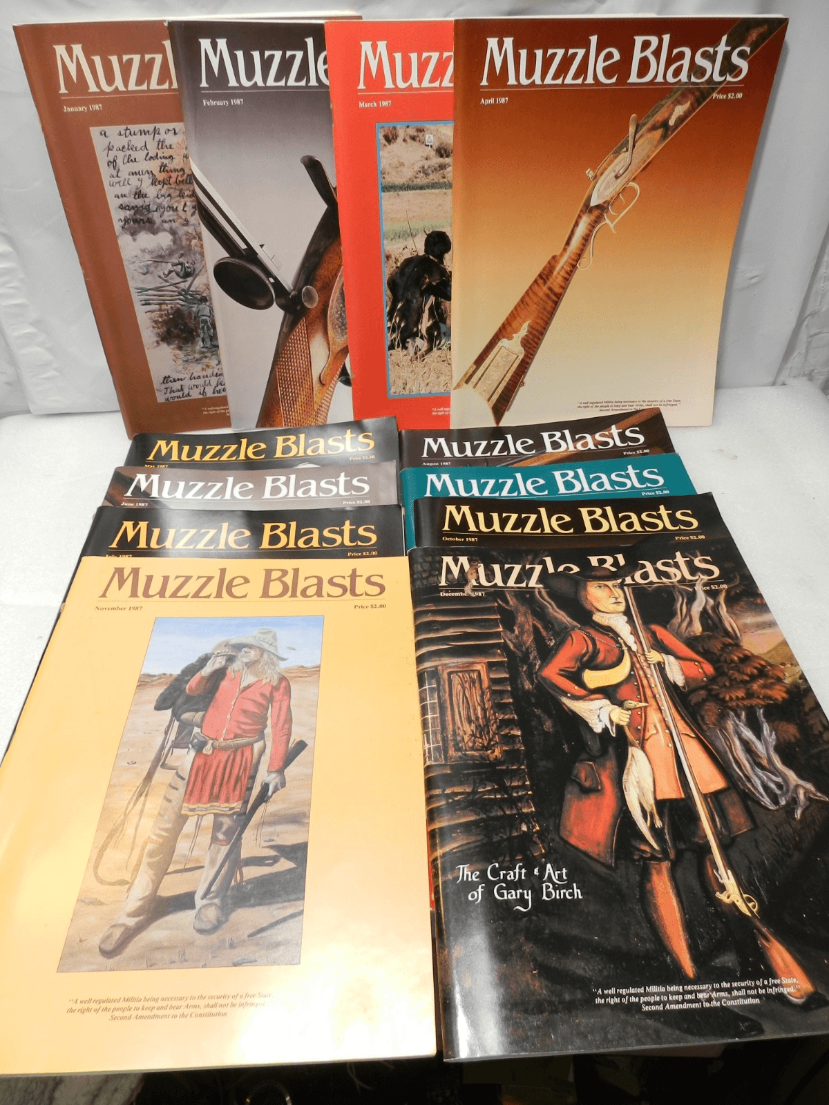 Muzzle Blasts Magazine 1987 Complete 12 issues Lot Black Powder Rifles (H60J)