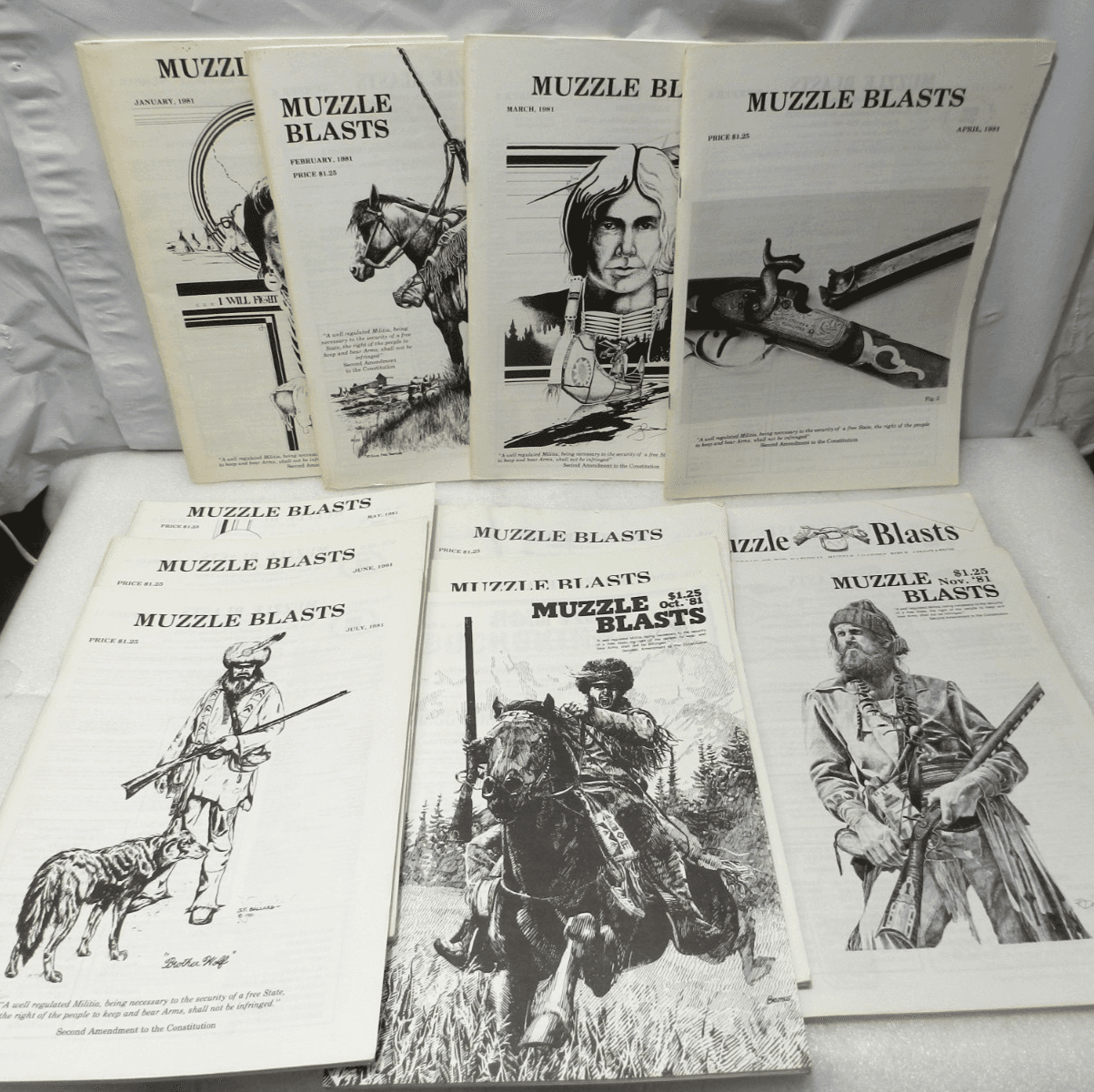 Muzzle Blasts Magazine 1981 Complete 12 issues Lot Black Powder Rifles (H61J)