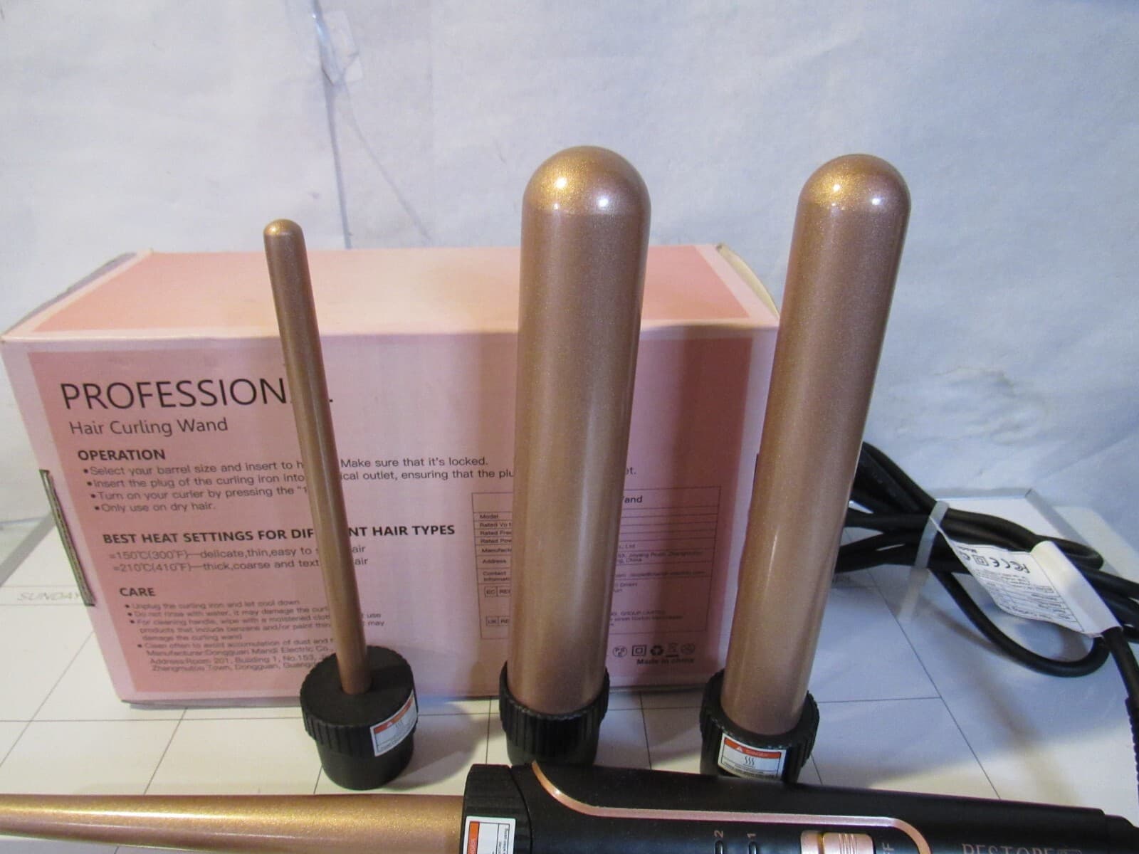 BESTOPE PRO 5 in 1 Curling Wand Set Long 3 Barrel Wand Curling Iron C82M - Thumbnail 3